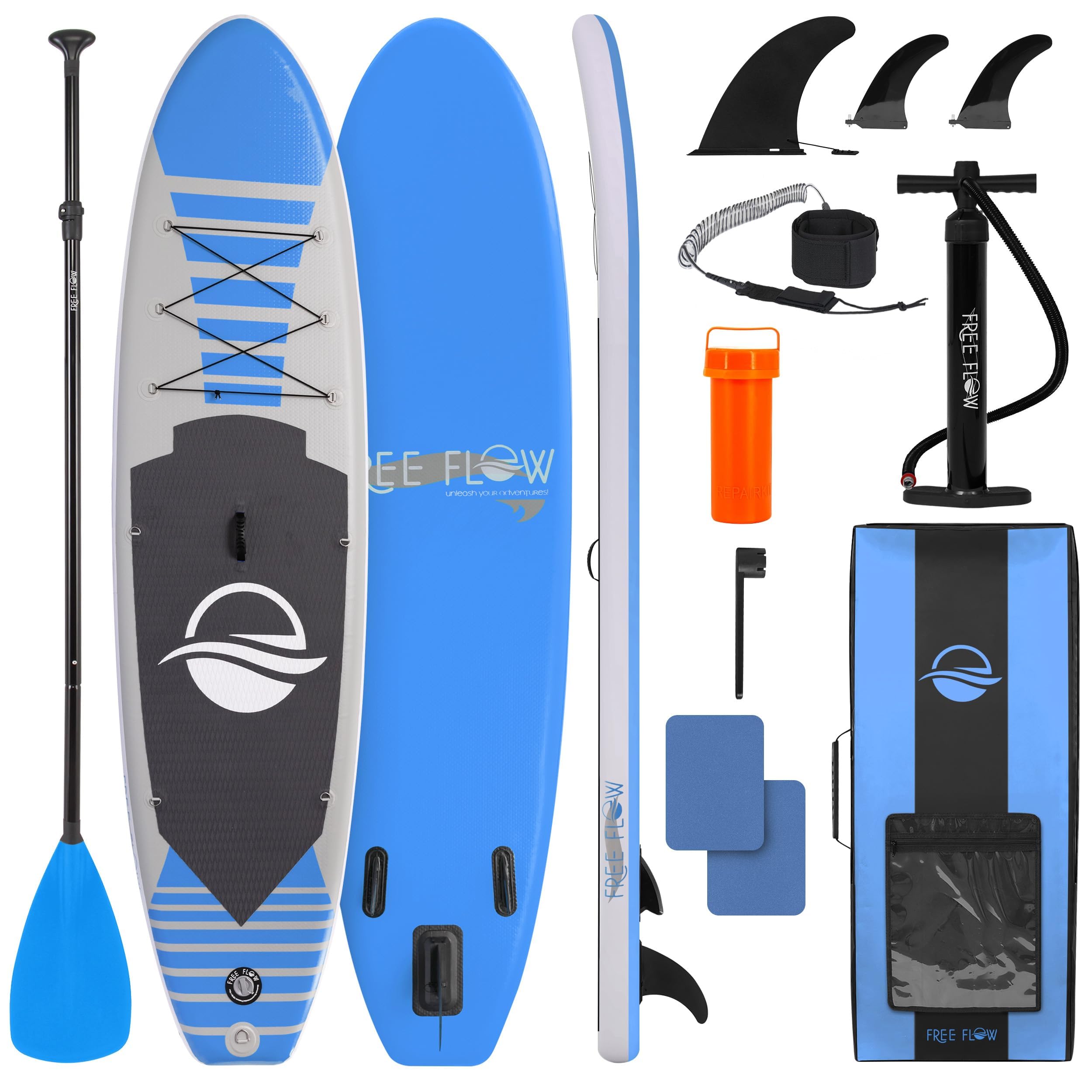 SereneLife Stand up Paddle Board Gonfiabile - Pagaia SUP Antiscivolo, Pompa, Cordino di Sicurezza e Accessori Giovani