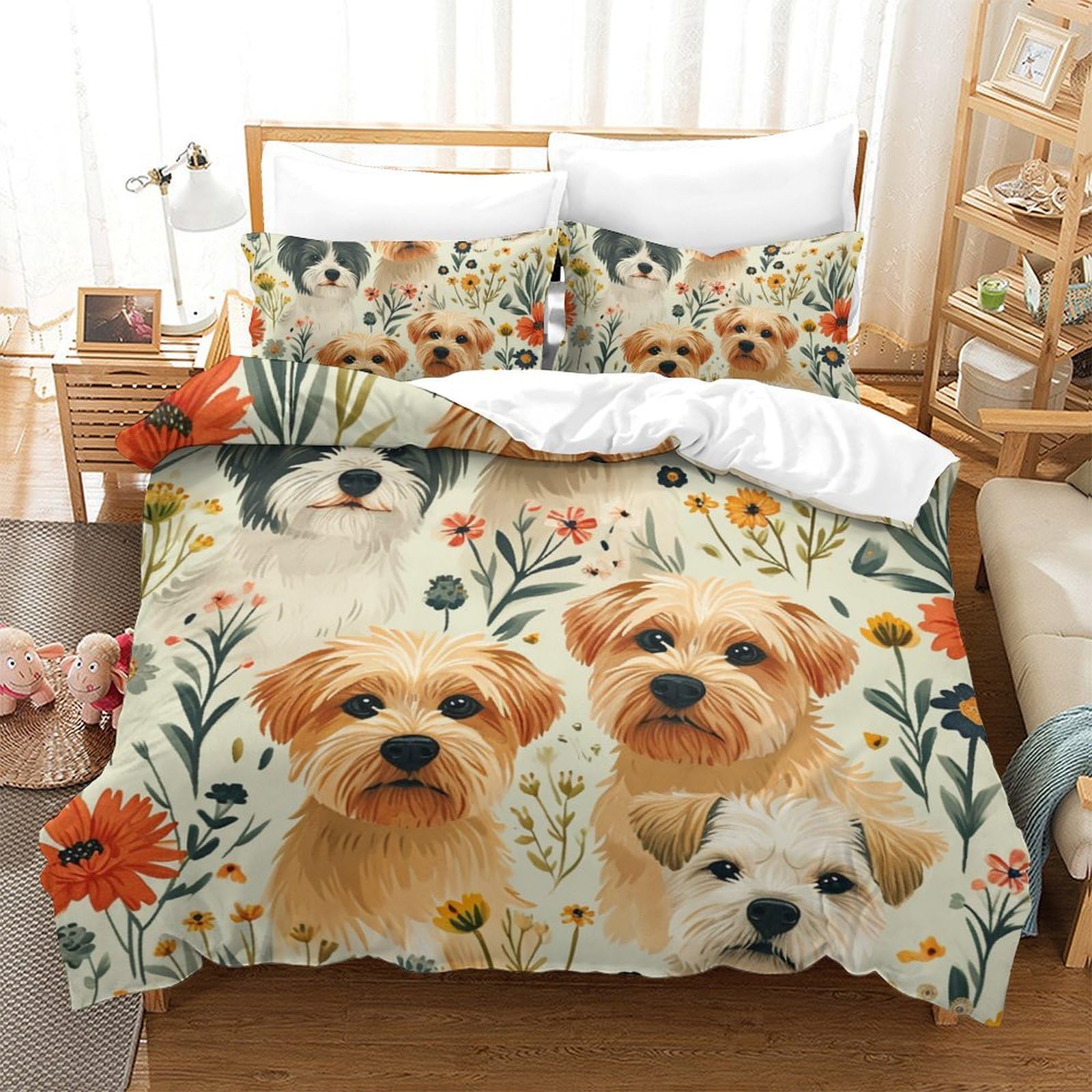 Parure de lit Yorkshire 3D pour transformer votre chambre en cocon cosy