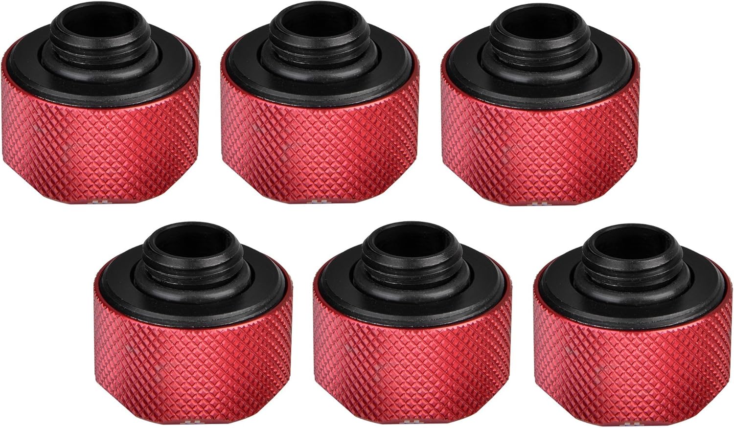 Thermaltake 16 mm Pacific C-PRO G1/4 PETG Tube OD Compression - Red (Pack of 6)