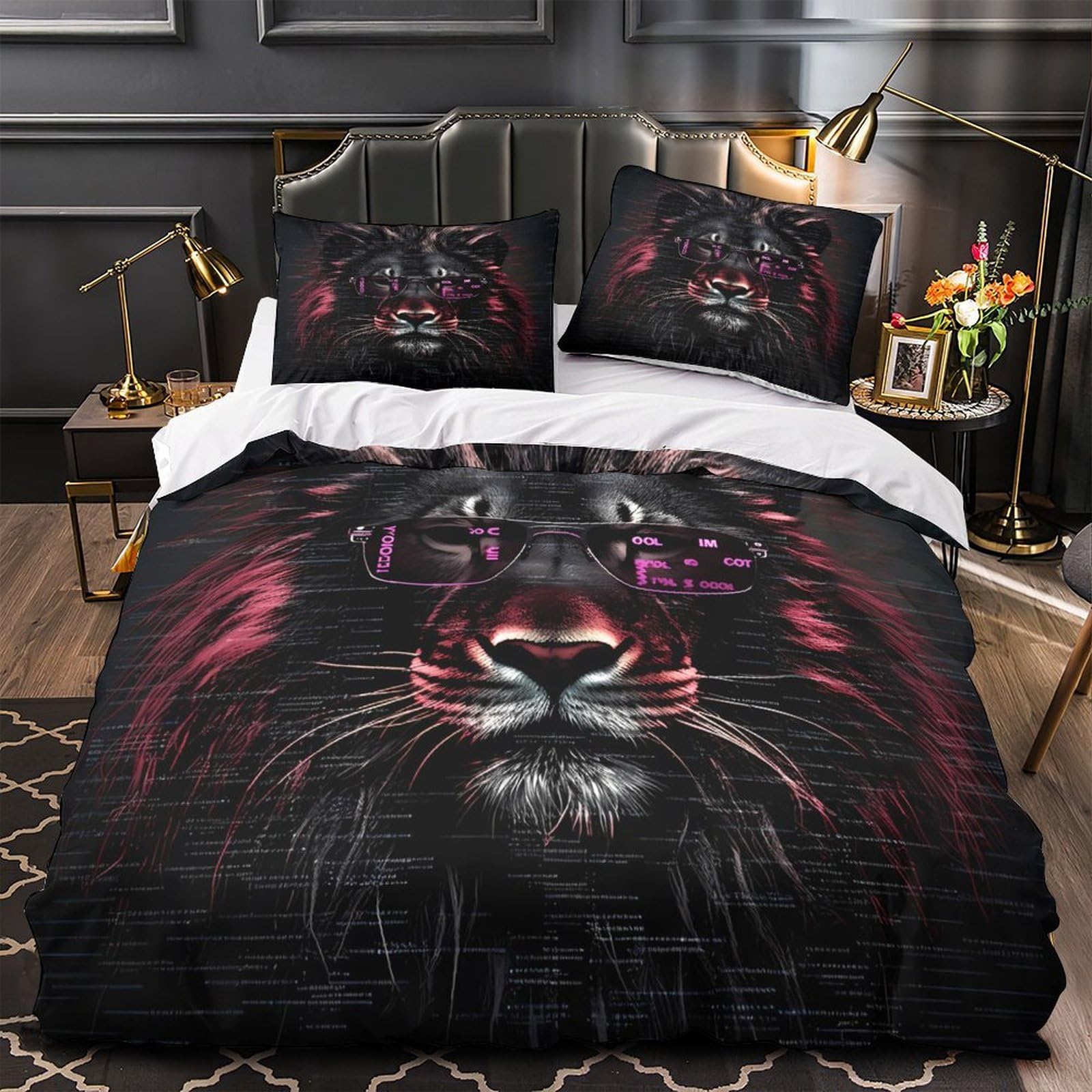 Parure de lit king respirante pour stopper la transpiration nocturne motif monstre