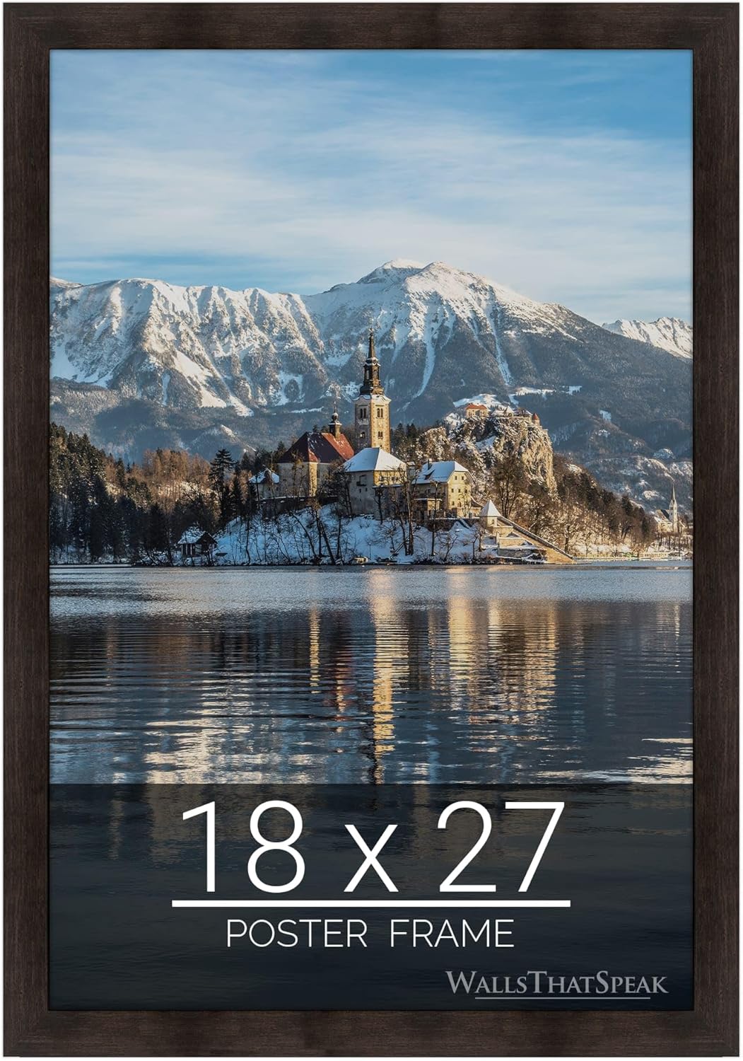 wallsthatspeak 18x27 Espresso Brown Picture Frame for Puzzles Posters Photos or Artwork