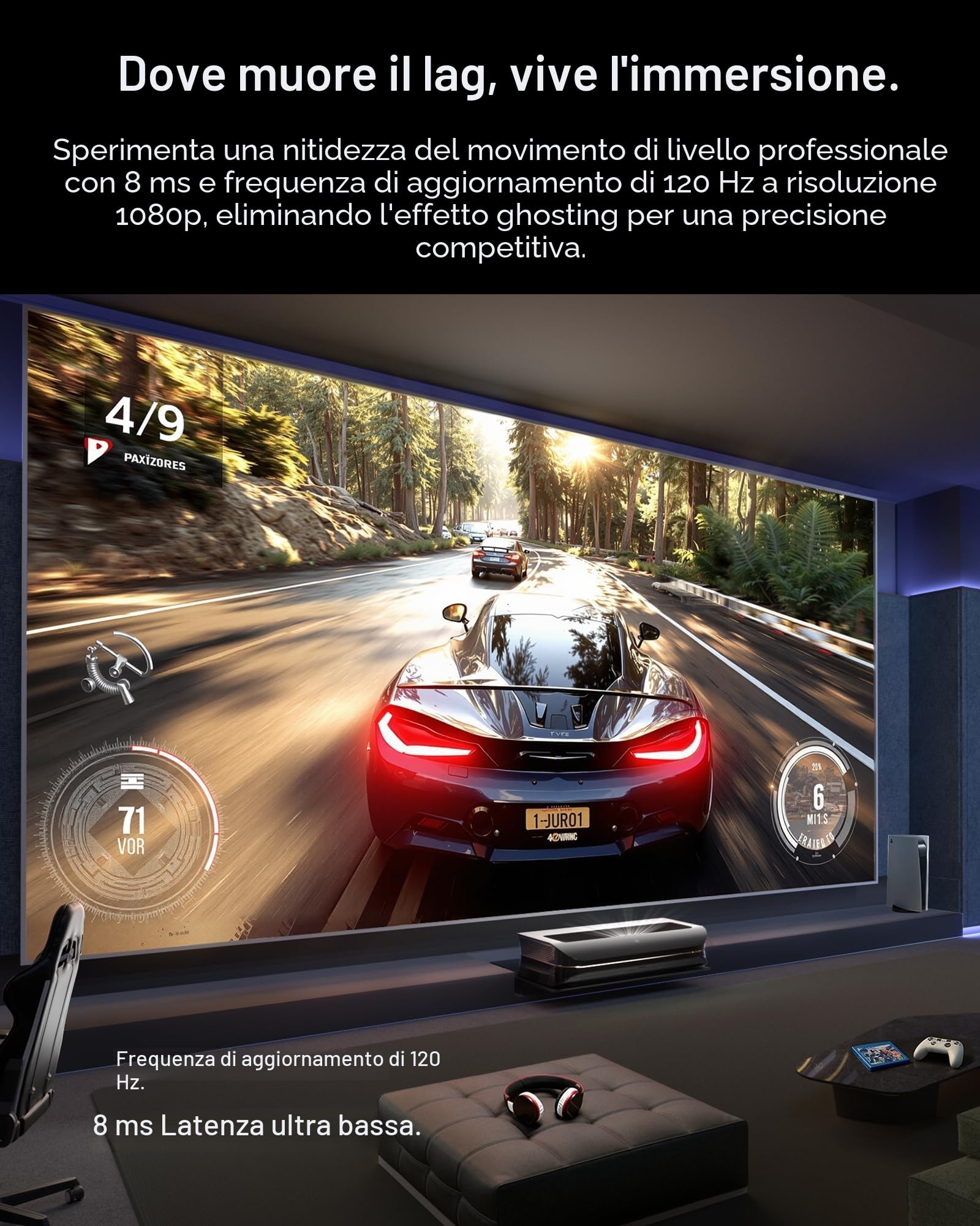AWOL VISION LTV-2500 Proiettore Laser Ultra Short Throw 4K UHD con Dolby Vision & Atmos, 3D Attivo, 150", HDR10+, UST Laser TV (Include Fire TV Stick 4K Max)