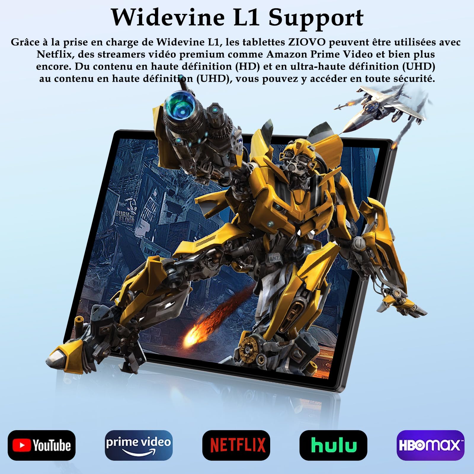 ZIOVO Tablette Android 14 Tablette 10 Pouces,22GoRAM+128Go ROM (1To TF),Widevine L1|8000mAh| Octa-Core|2.0GHz| 5G WiFi| BT 5.0| 5+8MP, Tablette Tactile avec Clavier et Souris-Noir