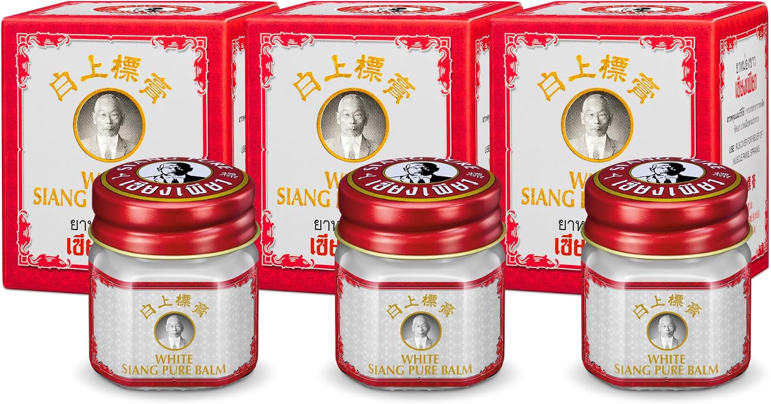 Siang Pure White Herbal Massage Balm 12 Grams (Pack of 3)