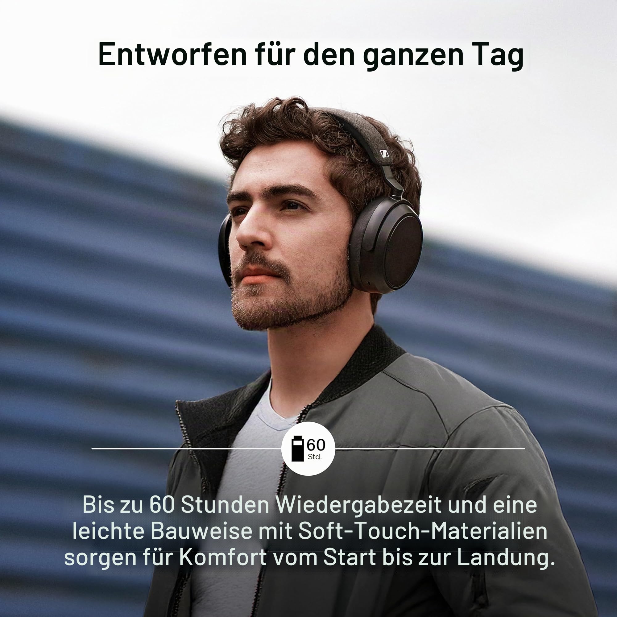Sennheiser MOMENTUM 4 Wireless Noise Cancelling Headphones – Bluetooth Kopfhörer Headset für kristallklare Anrufe mit adaptiver Geräuschunterdrückung, Over-Ear, 60 h Akku, faltbar, Graphit