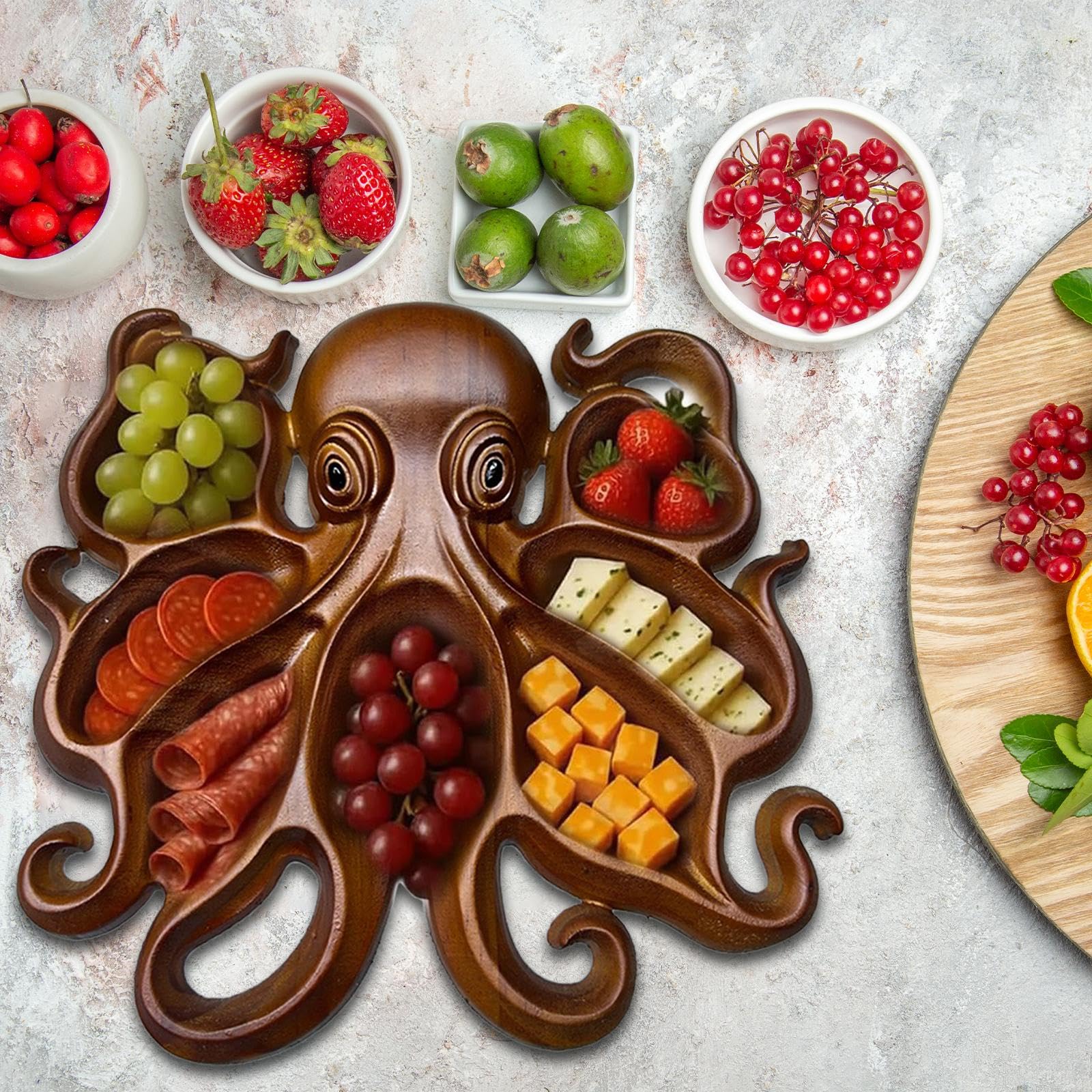 Wurstplatte, Käseplatte, Vielseitiges Vorspeisentablett, Snack Und Gemüsetablett für Süßigkeiten, 27 cm X 26 cm X 3.3