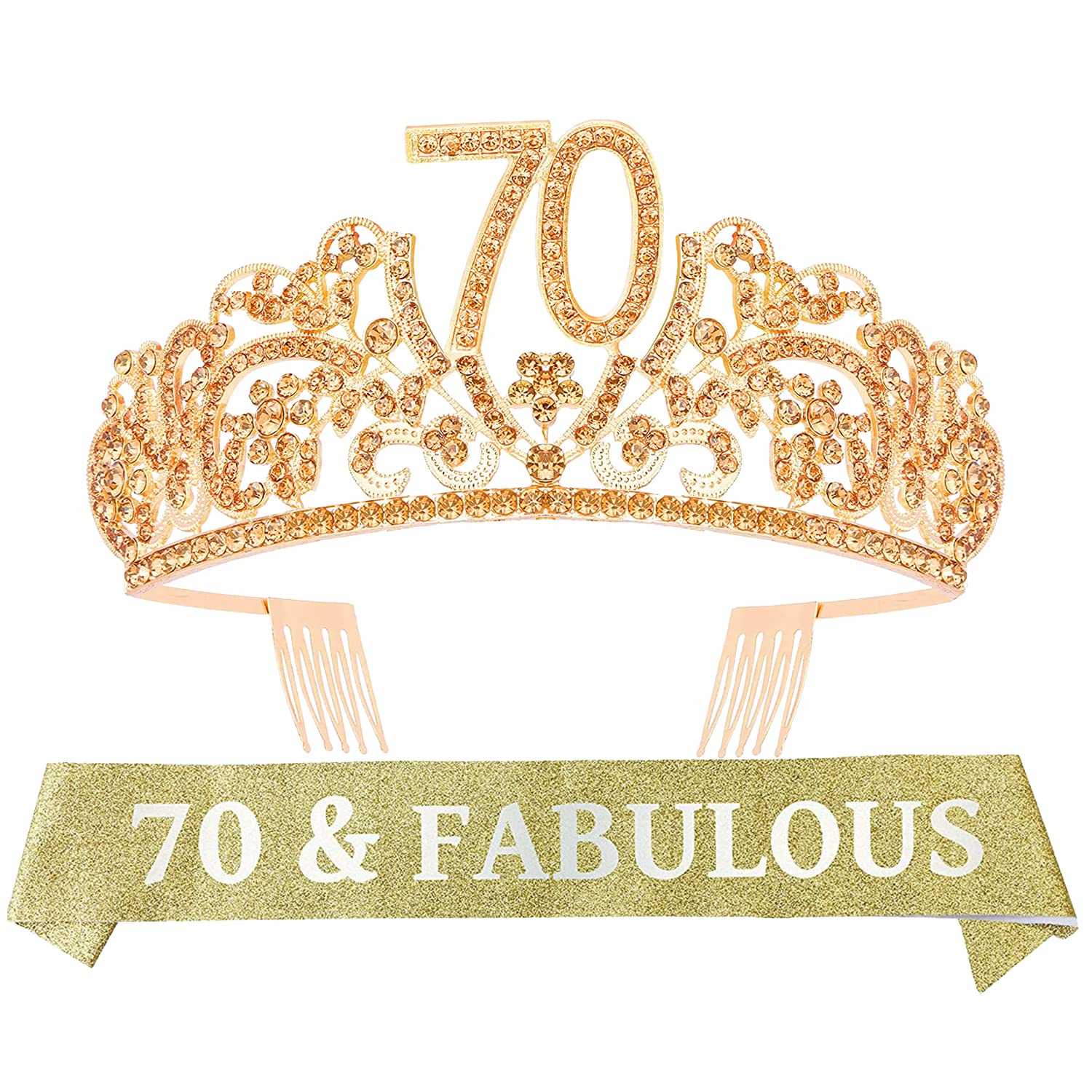 Amazon.com: 70th Birthday Sash and Tiara for Women  display picture 2