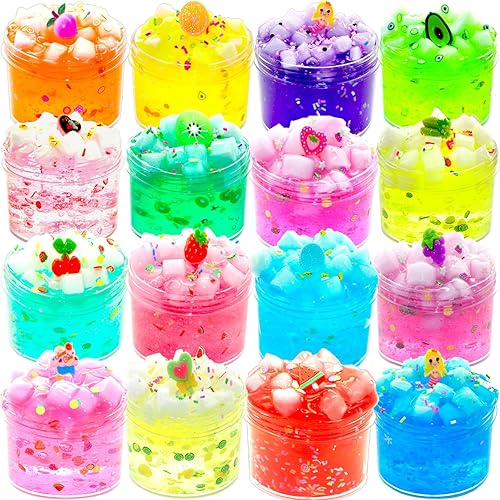 Paquete de 16 cubos de gelatina, súper suave y antiadherente, regalos de cumpleaños para niñas y niños, recuerdo de fiesta y gran regalo de