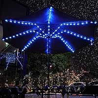 Clickhere Patio Umbrella String Lights: 16 Colors, 12 Modes, Remote Control, 104 LEDs, Waterproof Battery/USB for Patios & Tents