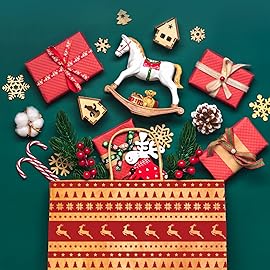 GSSUSA 24Pcs Christmas Gift bags 8.6x7x3.3\'\' Kraft Paper Bag with Handles, Assorted Designs Christmas Craft Bags,Sturdy Xmas Party Favors Bags, Holiday, Goodie, Treat, Retail Shopping bag
