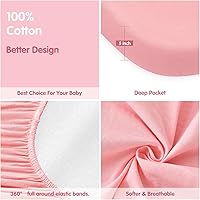 Vista 3 de MEILA Sábanas de moisés compatibles con Halo Baby Flex BassiNest, mini sábanas para cuna para niño y niña, 100% algodón jersey, ultra suaves