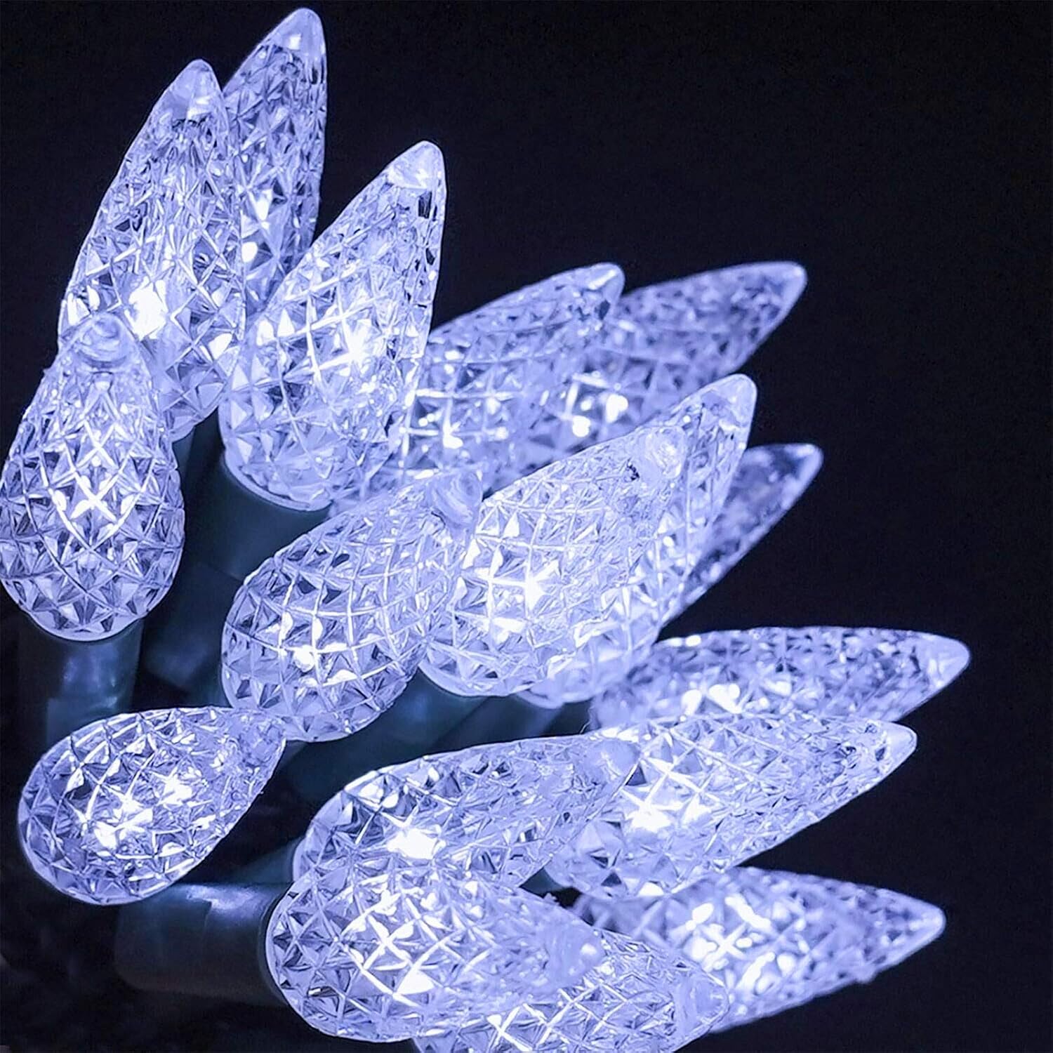 Twinkle Star C6 Christmas String Lights, 50 LED 17ft Battery Operated Fairy Lights with 8 Lighting Modes, Indoor Outdoor Waterproof Lights for Patio Garden Party Wedding X-mas Decoration, Cool White image 5
