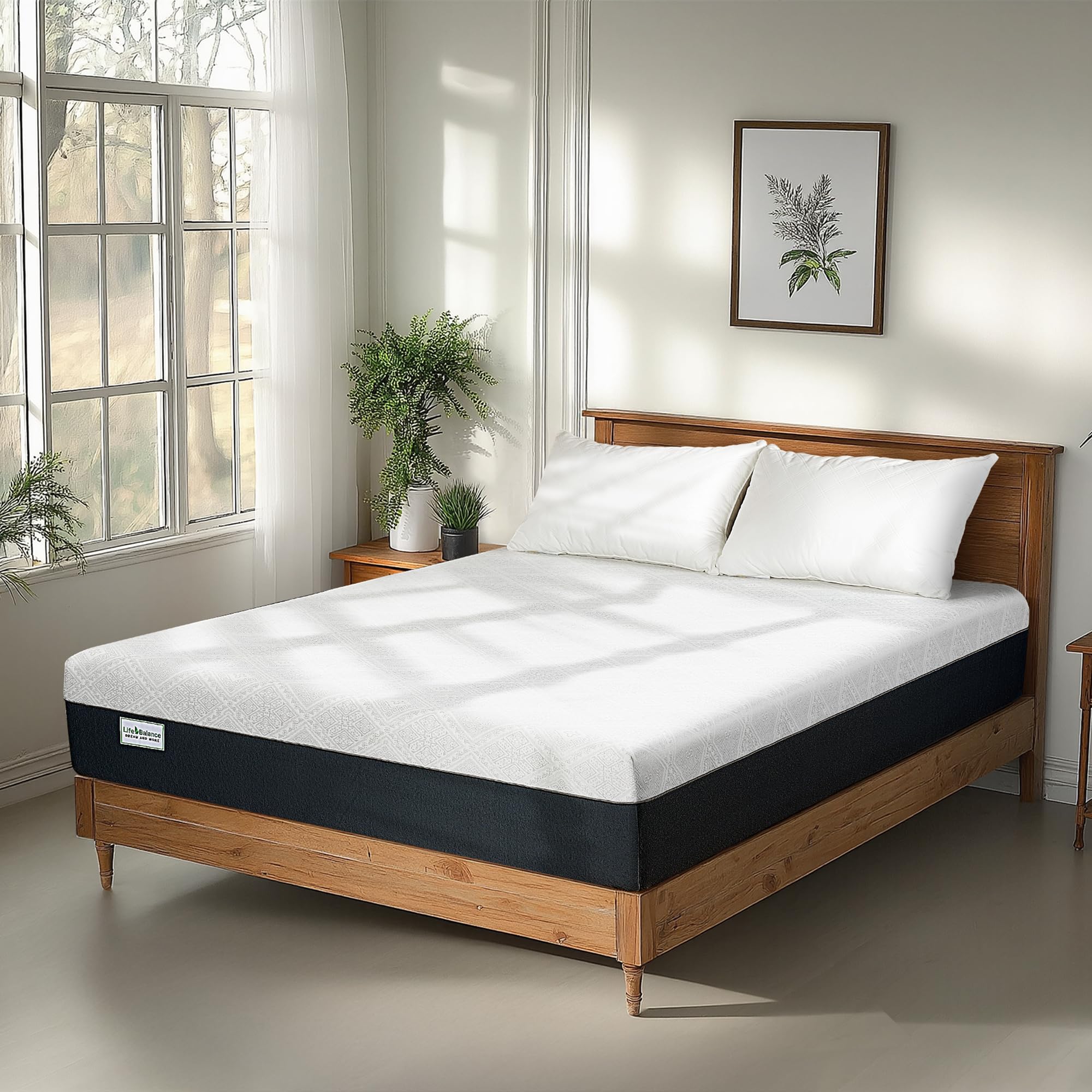 Life Balance Twin Size Mattress, 8 Inch Memory Foam Twin Bed Mattress with Cooling Night Sleep & Pressure Relief, Made in USA Mattresses，CertiPUR-US