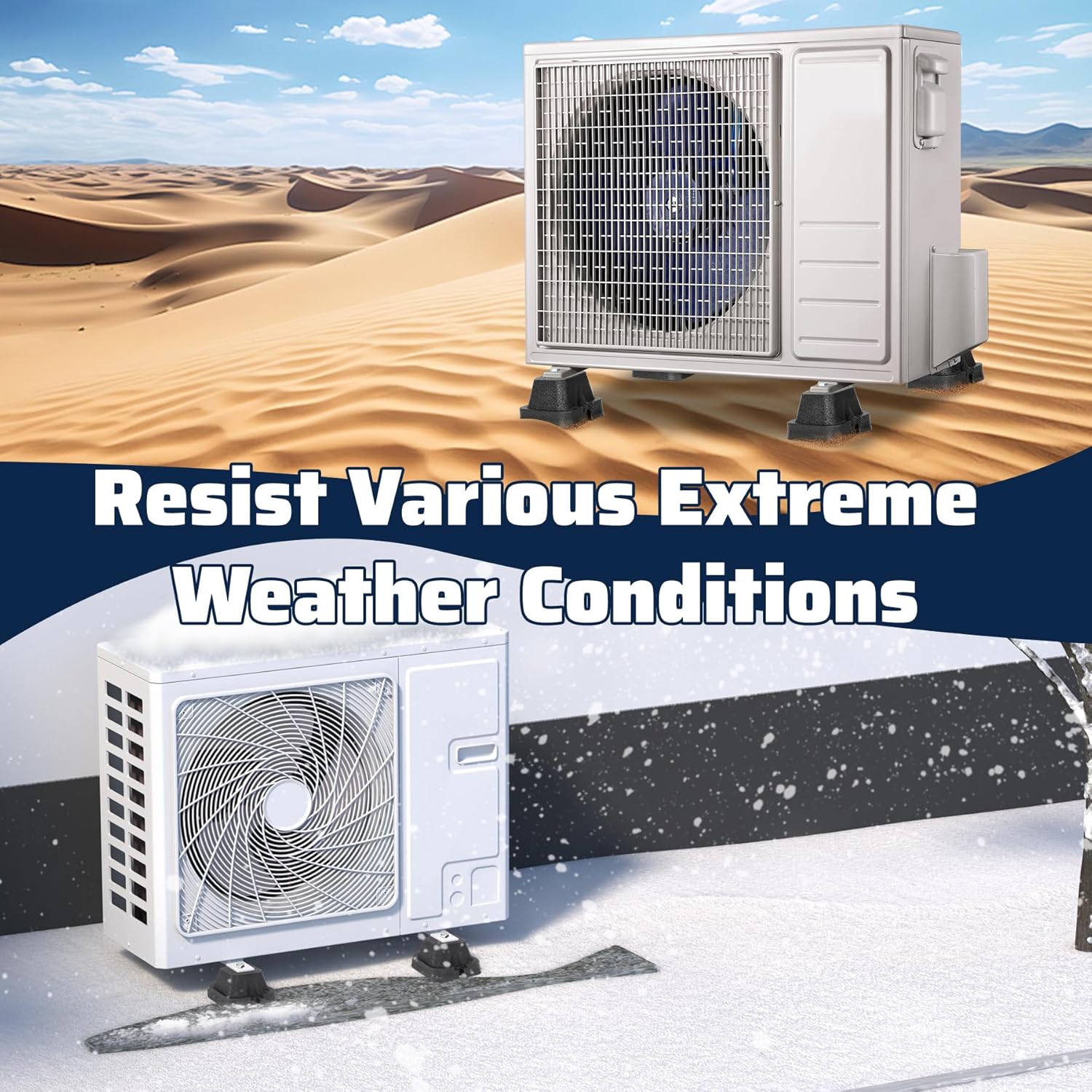 Floor Mounting Base Kit for Mini Split AC Condenser,Rubber Anti Vibration Pads,Air Compressor, Generator Vibration Isolator Mounting Base,Easy to Install with Galvanized Screws,4 Pack