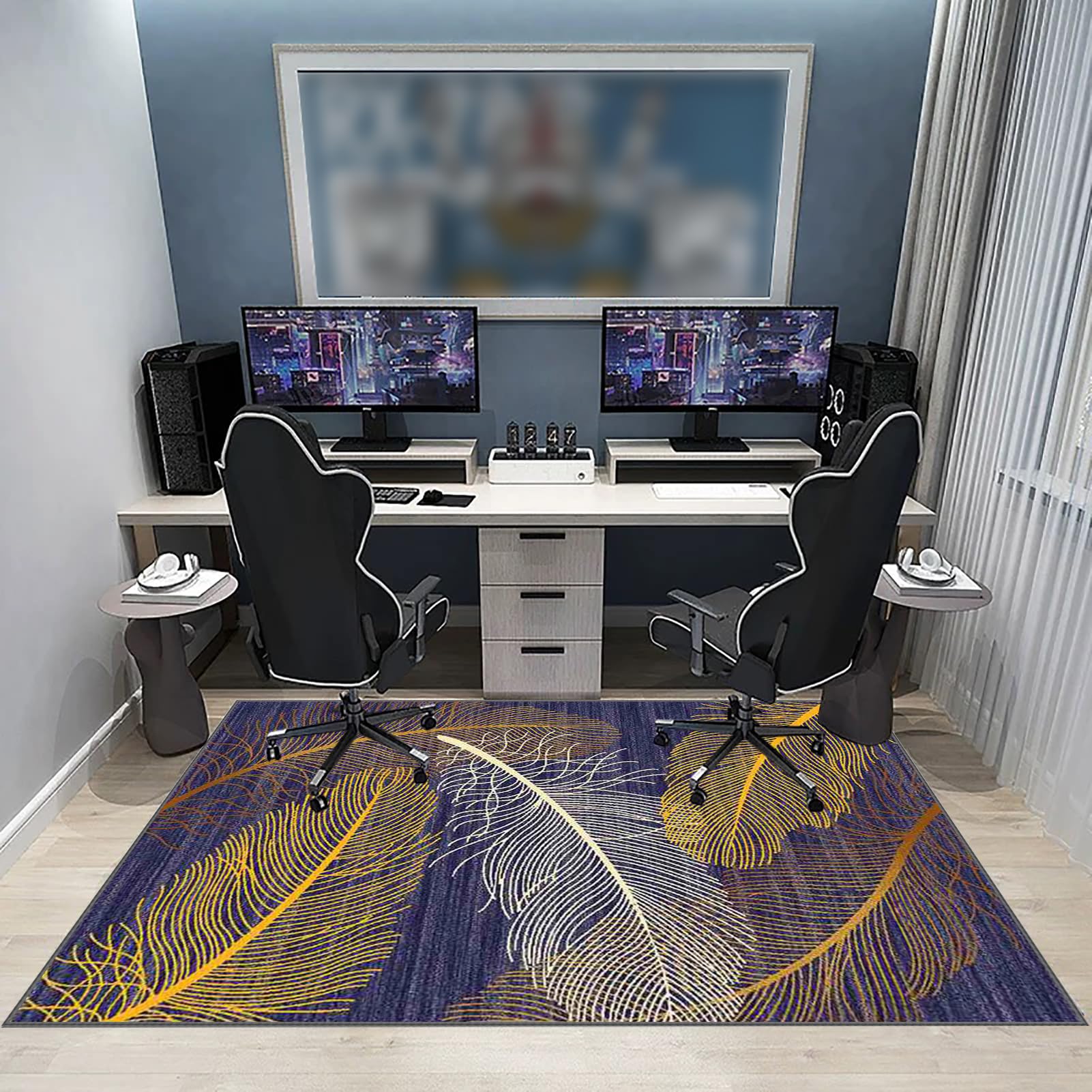 200x230cm schreibtischstuhl unterlage für Laminat,Bürostuhl Unterlage Teppich,Gaming Teppich Stuhlunterlage,Teppich-Stuhlmatte Bodenschutzmatte für Hartböden,Bürostuhl Matte für Bodenschutz,01