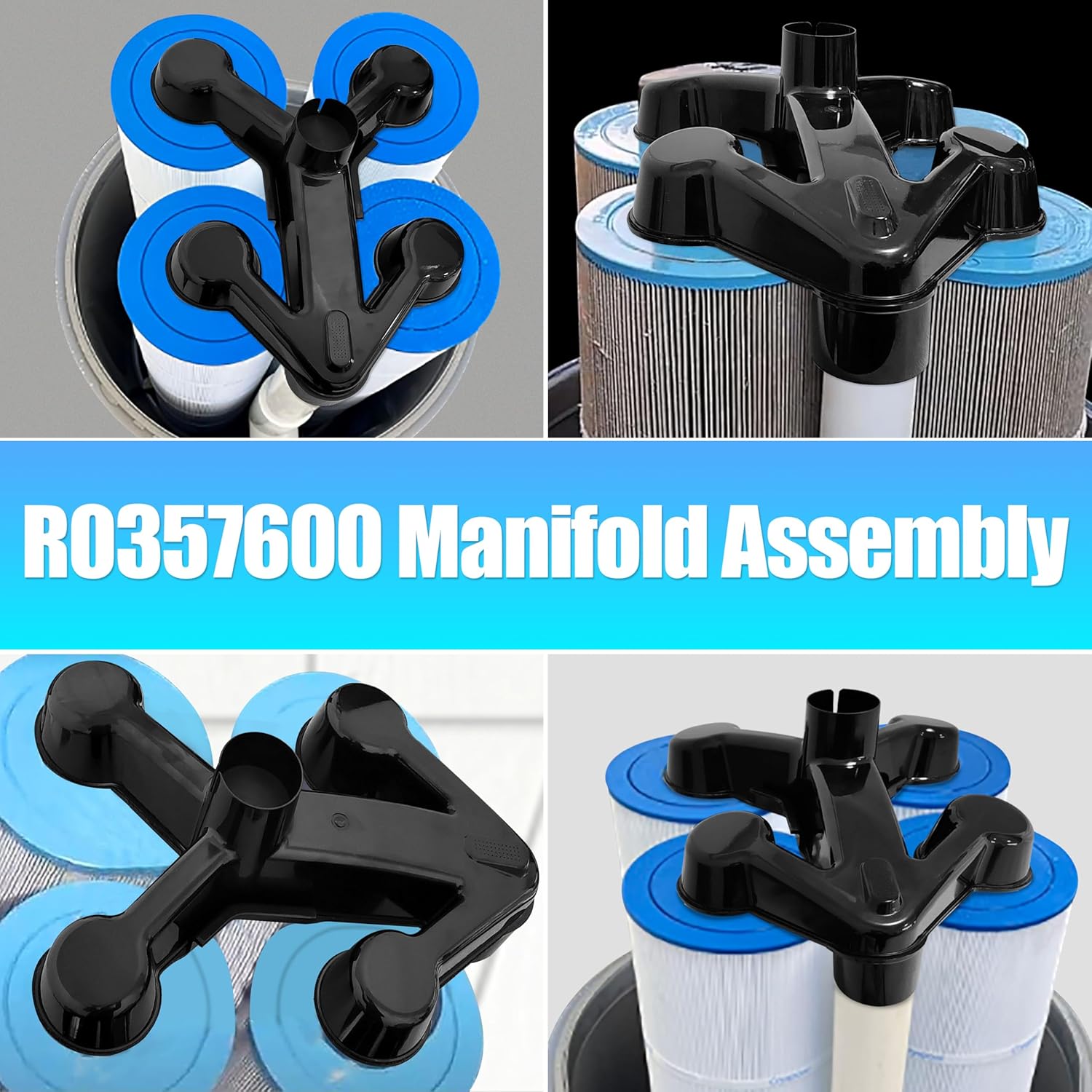 R0357600 Manifold Assembly Replacement for Zodiac CV and CL Series Cartridge Pool and Spa Filters CV460,CV340, CV580, CL340, CL460, CL580,Black
