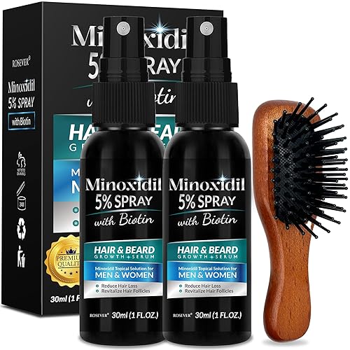 Spray de crecimiento de minoxidil al 5% para el crecimiento del cabello y la barba, para hombres y mujeres adultos, unisex, aerosol para el cabello