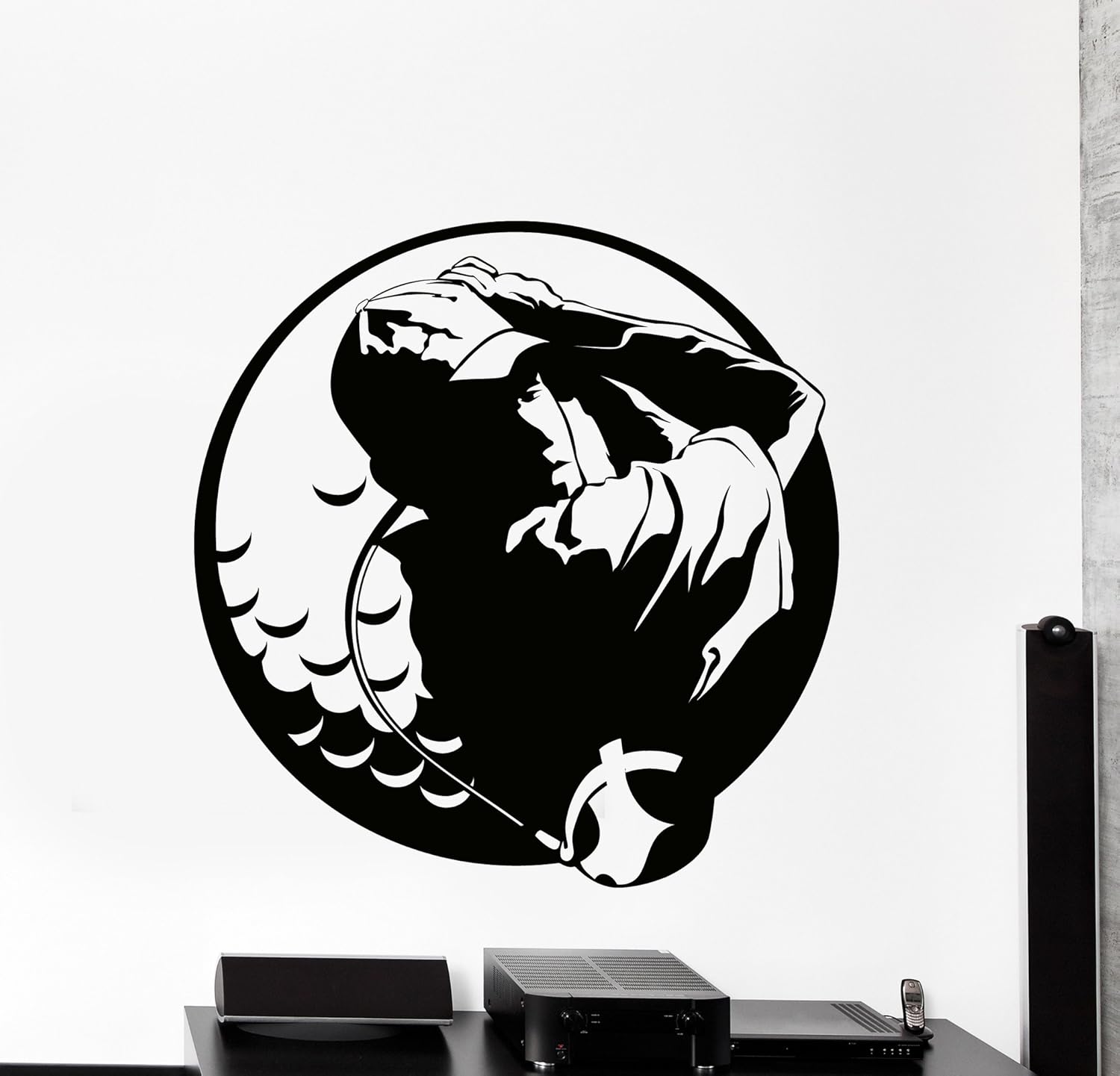 WallStickers4ever Large Vinyl Wall Decal Golf Golfer Classic Sport Big Home Interior Decor z4488 Black