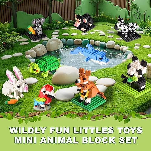 Miniatura 2 de FUN LITTLE TOYS Recuerdos de fiesta para niños, juegos de bloques de construcción de mini animales, bolsas de regalo para niños, premios de juguetes