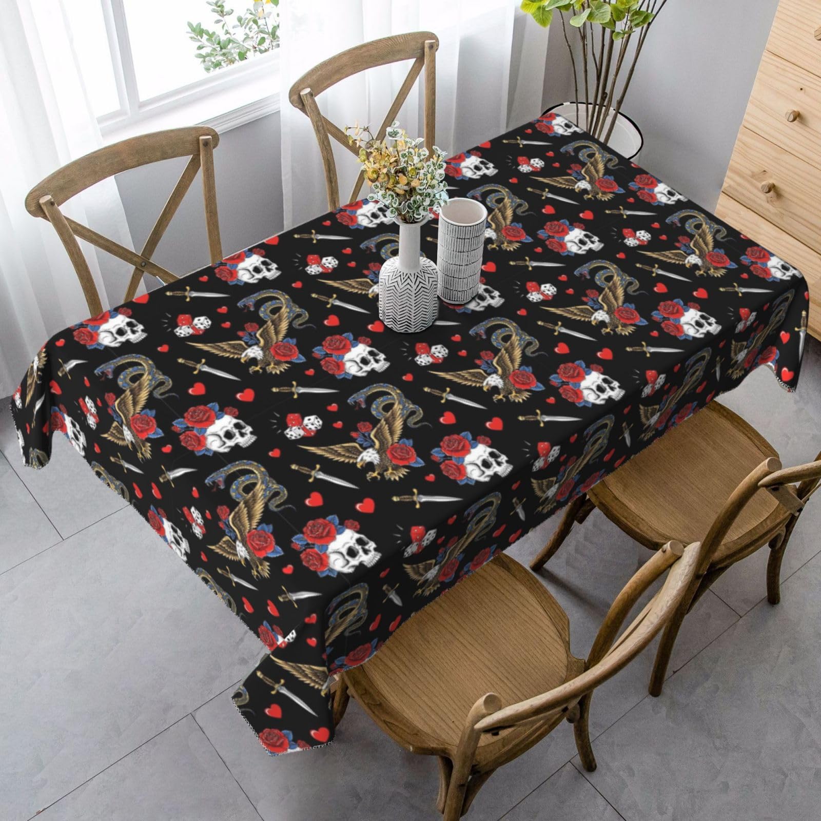 Nappe rectangulaire vintage pour mariages et cocktails élégants | 137x183cm