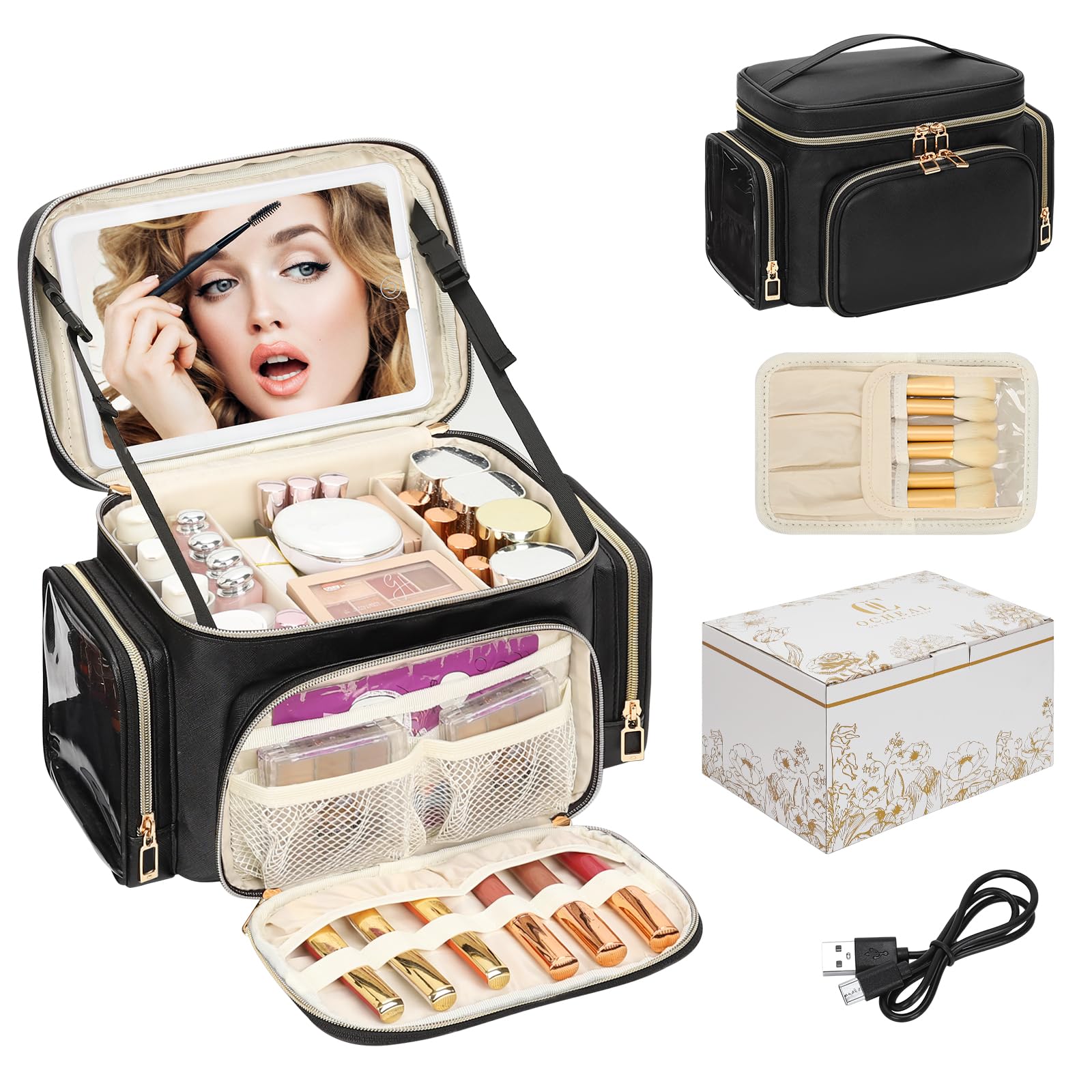 Grande Trousse de Maquillage, Trousse de Maquillage Portable de Voyage
