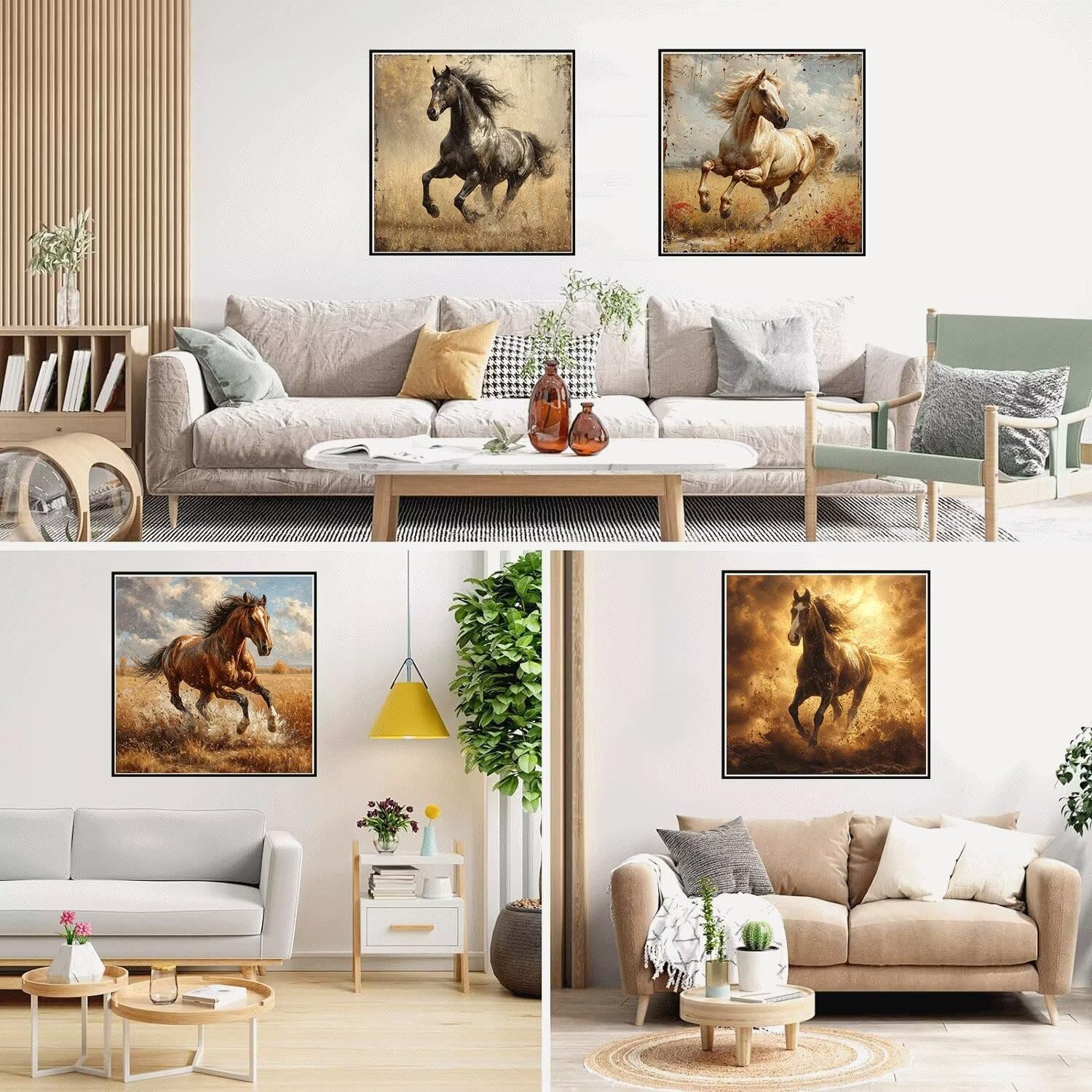Full Round Drill Kits Running Horse 5D Diamond Painting Kit - 12x16 ...