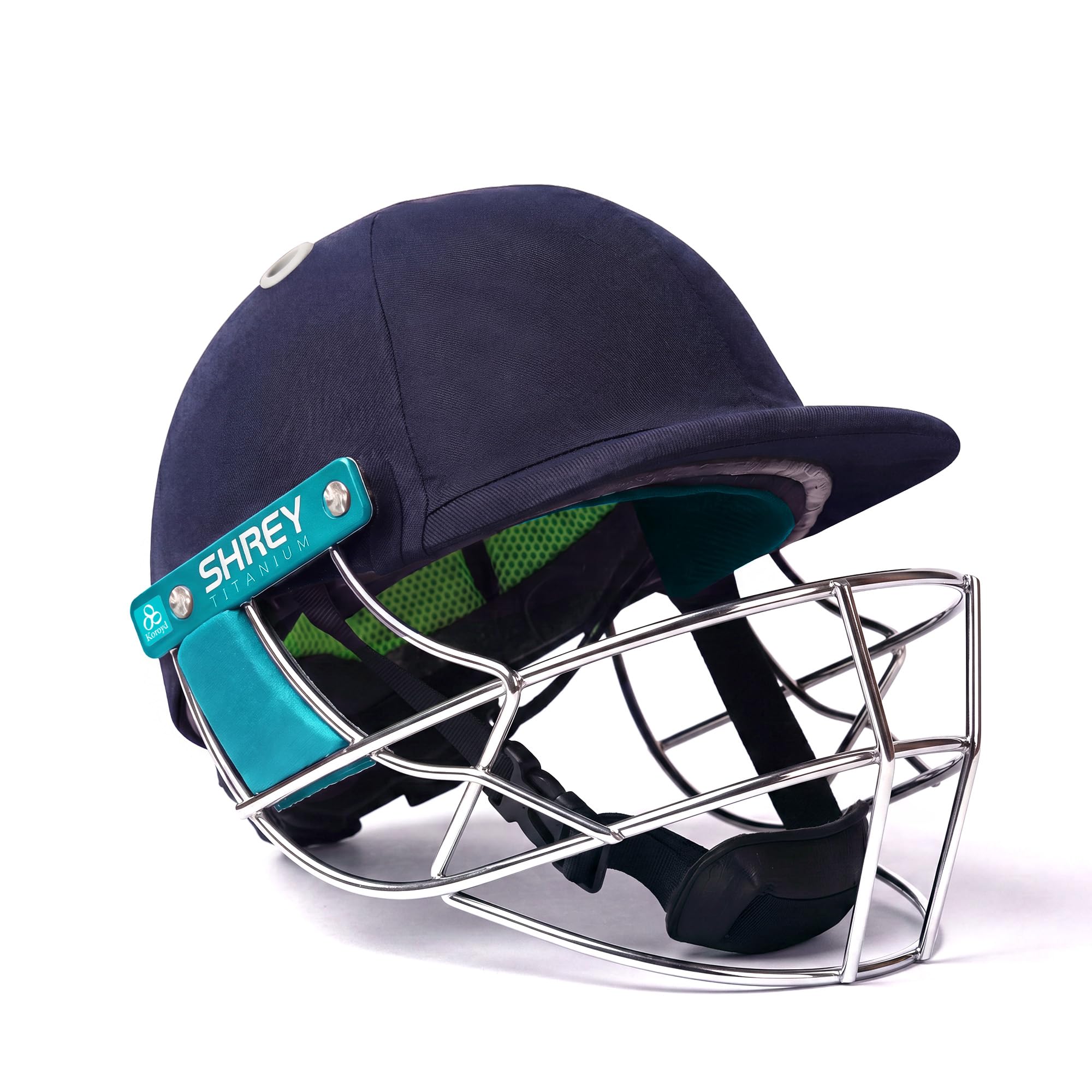 SHREY Koroyd Stainless Steel Cricket Helmet (Navy/Curious Blue, S)-image-8