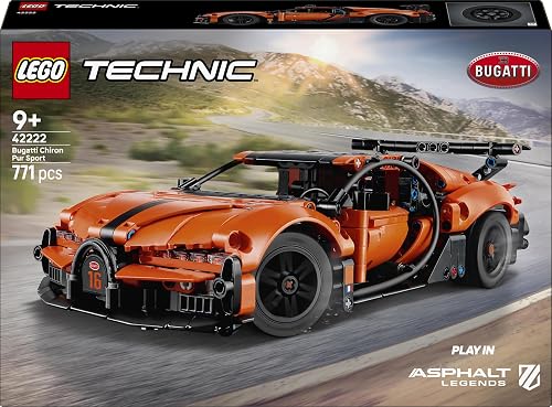 LEGO Technic Bugatti Chiron Pur Sport Hypercar Toy - Race Car Model Kit w/a W16 Engine, Steering & Opening Doors - Gift for 9+ Year Old Boys & Motorsport Fans - 42222 - 5