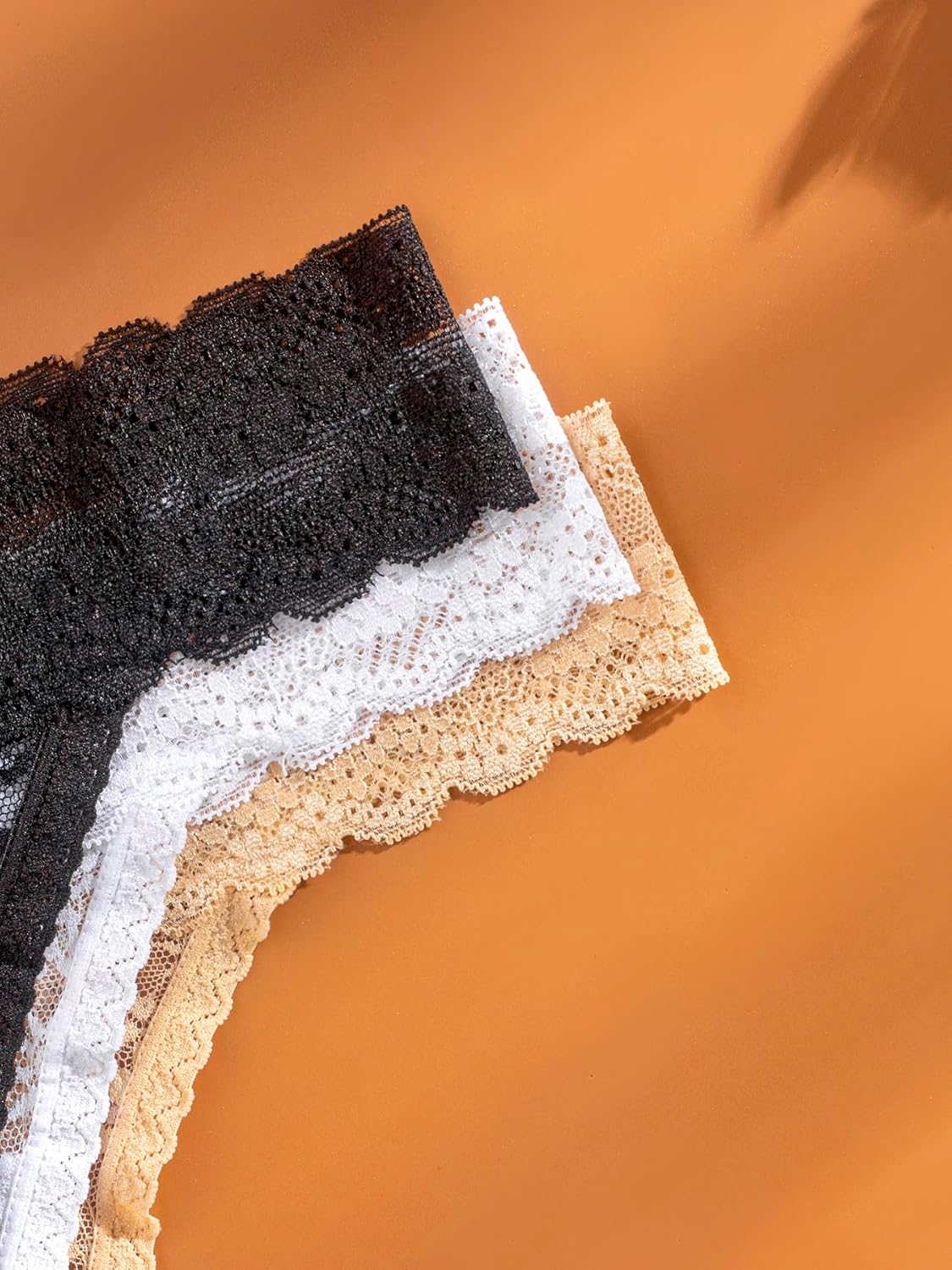 Hlizonn Women’s Lace T-Back Thongs 3-Pack Sheer Cheeky Underwear Briefs with Cotton Crotch Panties Undies Tanga - Image 5