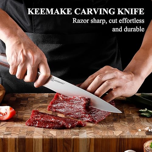 Miniatura 10 de KEEMAKE Cuchillo utilitario de 6 pulgadas, cuchillo de pelar con acero inoxidable alemán de alto carbono 1.4116, cuchillo pequeño de frutas con