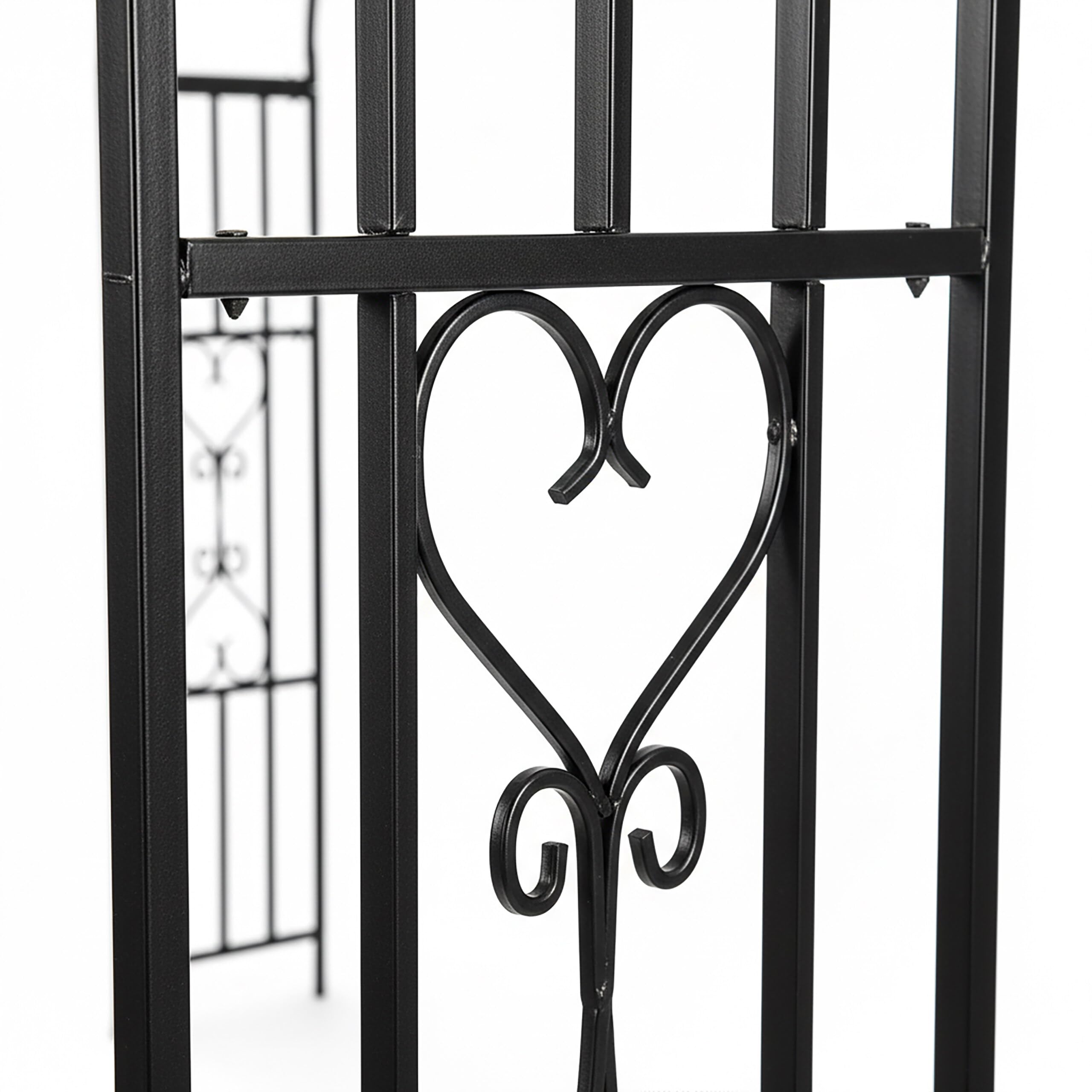 Relaxdays Arche métallique de Jardin pour Plantes grimpantes, 206 x 50 x 114 cm, Noir