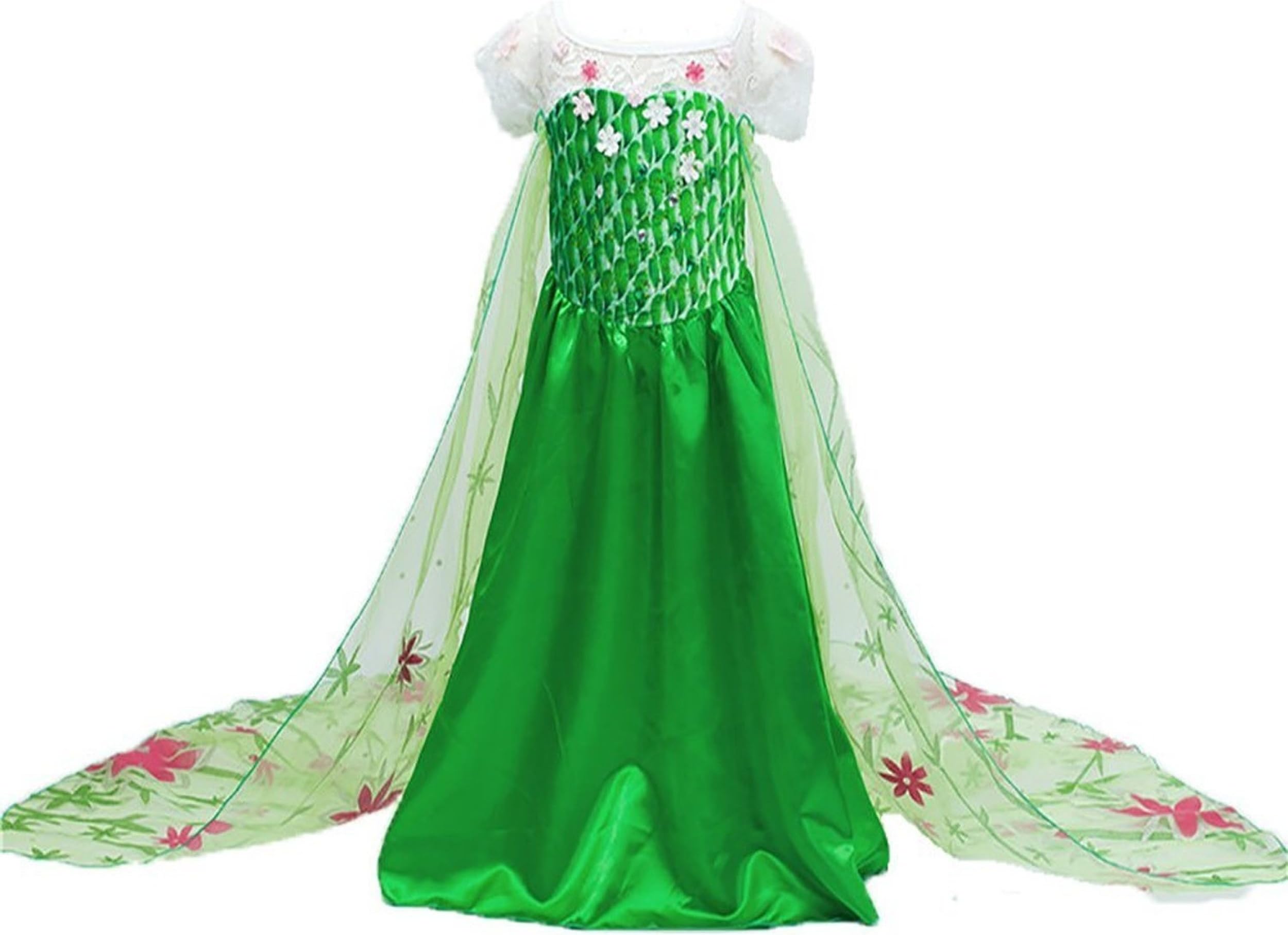 Frozen Fever Inpired Green Floral Elsa Costume (4/5)