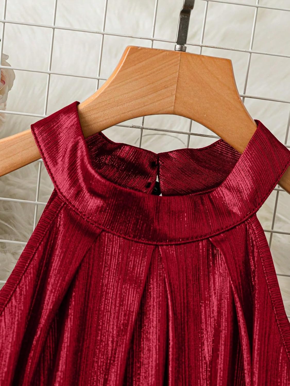 SISKIN Satin Halter Dress Pretty Garden Dresses Holiday Party Dress High Neck Short Cocktail Dress Womens Cocktail Attire