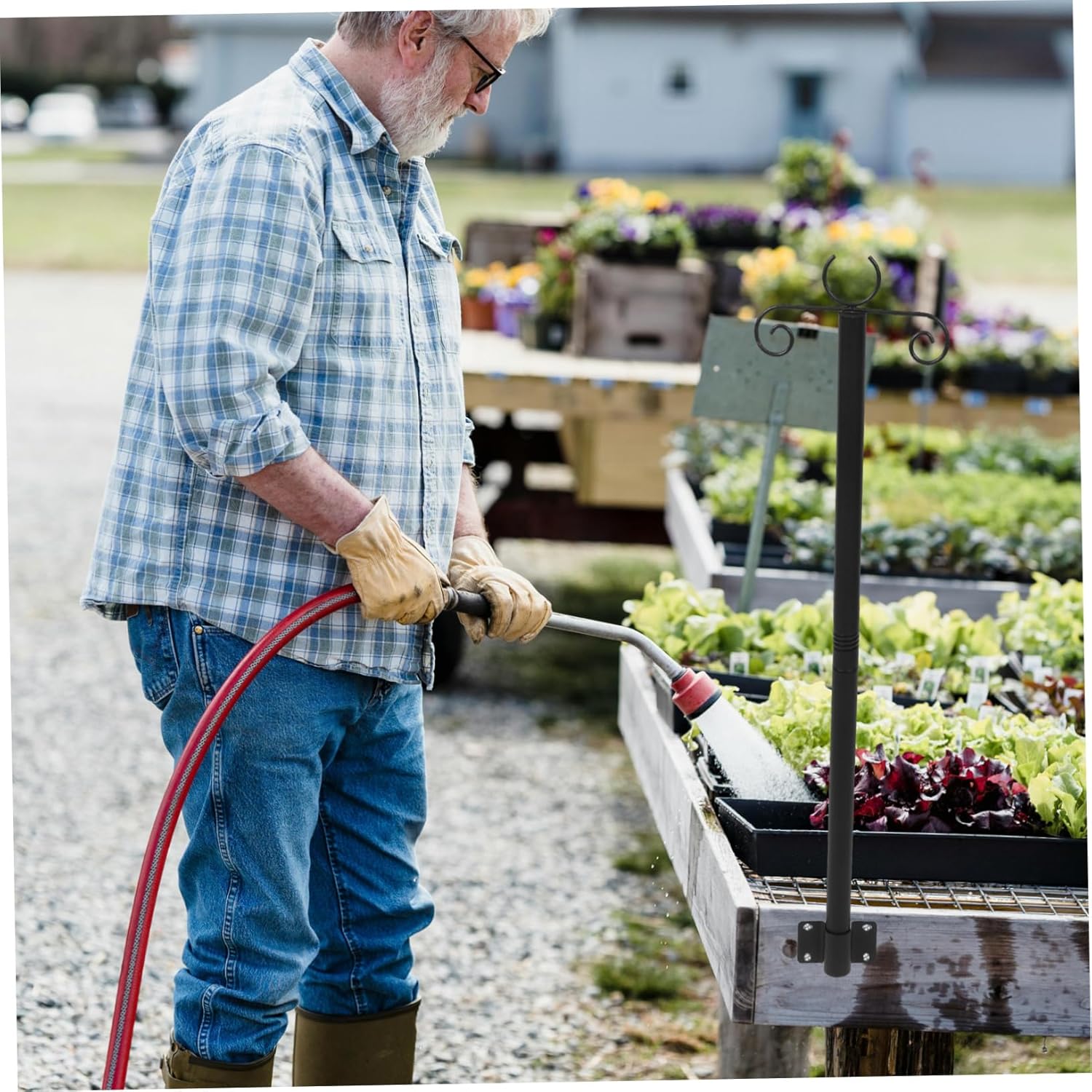 Hanging String Light Support Rod Outdoor Bird Feeder Hanger Stainless Steel Easy Installation
