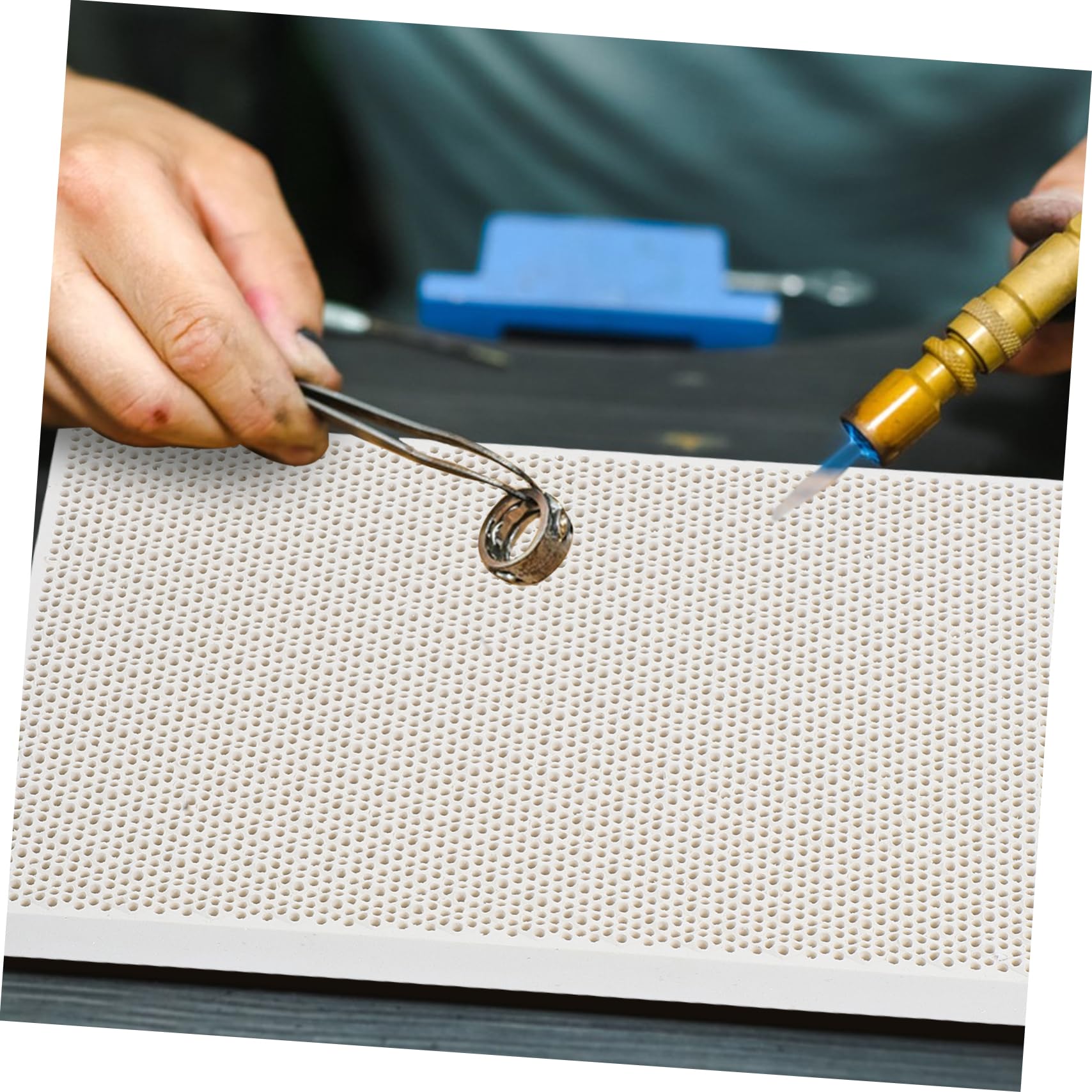 Placas De Soldadura De Panal Resistentes Al Calor, Kit De 2 Placas De Soldadura Cuadradas (pequeña y Grande), Tablero De Nido De Abeja De Cuarzo Para Fabricación y Reparación De Joyas