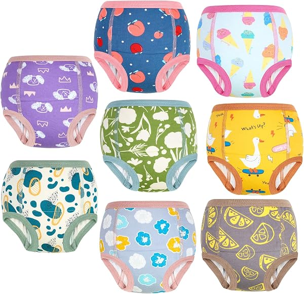 MOEMOE BABY Potty Training Pants,Toddler Training underwear,Toilet Training Pants Cotton for Girls,8 pack,Pink,7 Years - 1
