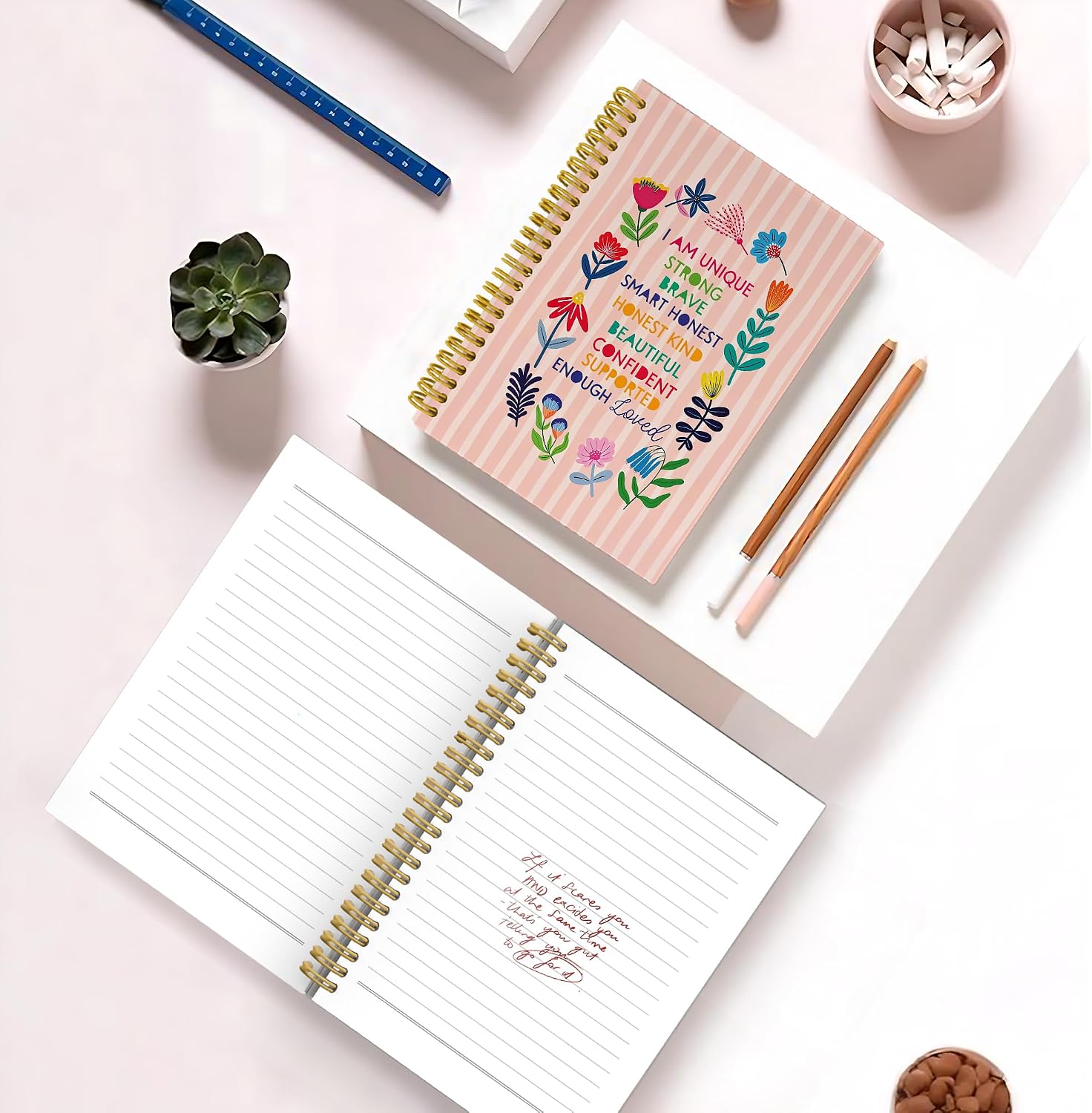 Floral Inspirational Notebook, Motivational Gifts Journal 5.5x8.3 image 4