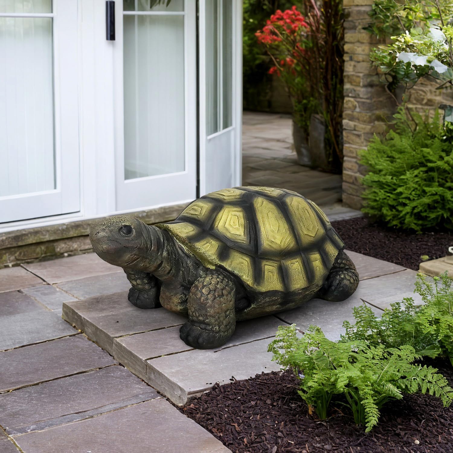 Realistic Turtle Figurine for Garden, Deck, or Indoor Decor – Concrete Tortoise Sculpture with Hand-Painted Shell Detail – Perfect for Landscaping, Pond Areas, or Nature-Themed Home Design