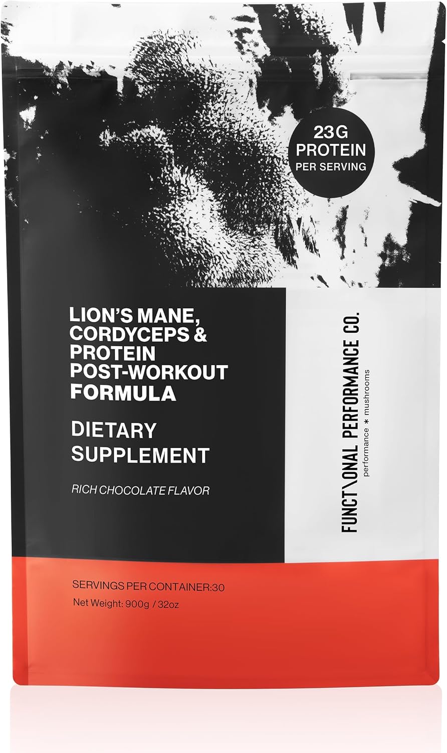 Whey Isolate Protein Powder with 400mg Lions Mane & 400mg Cordyceps Extract | 23g Protein + 6.3g BCAA | Functional Protein for Focus, Energy & Recovery | 15 Servings | Sugar Free Rich Chocolate