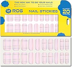 ROS Beauty Nail Stickies | 20 Count | Easy-to-Apply Vibrant Nail Art Stickers | Long-Lasting, & Mess-Free | Unique Designs for Effortless DIY Manicure | Floral Fantasy (Barely There, Pack of 20)