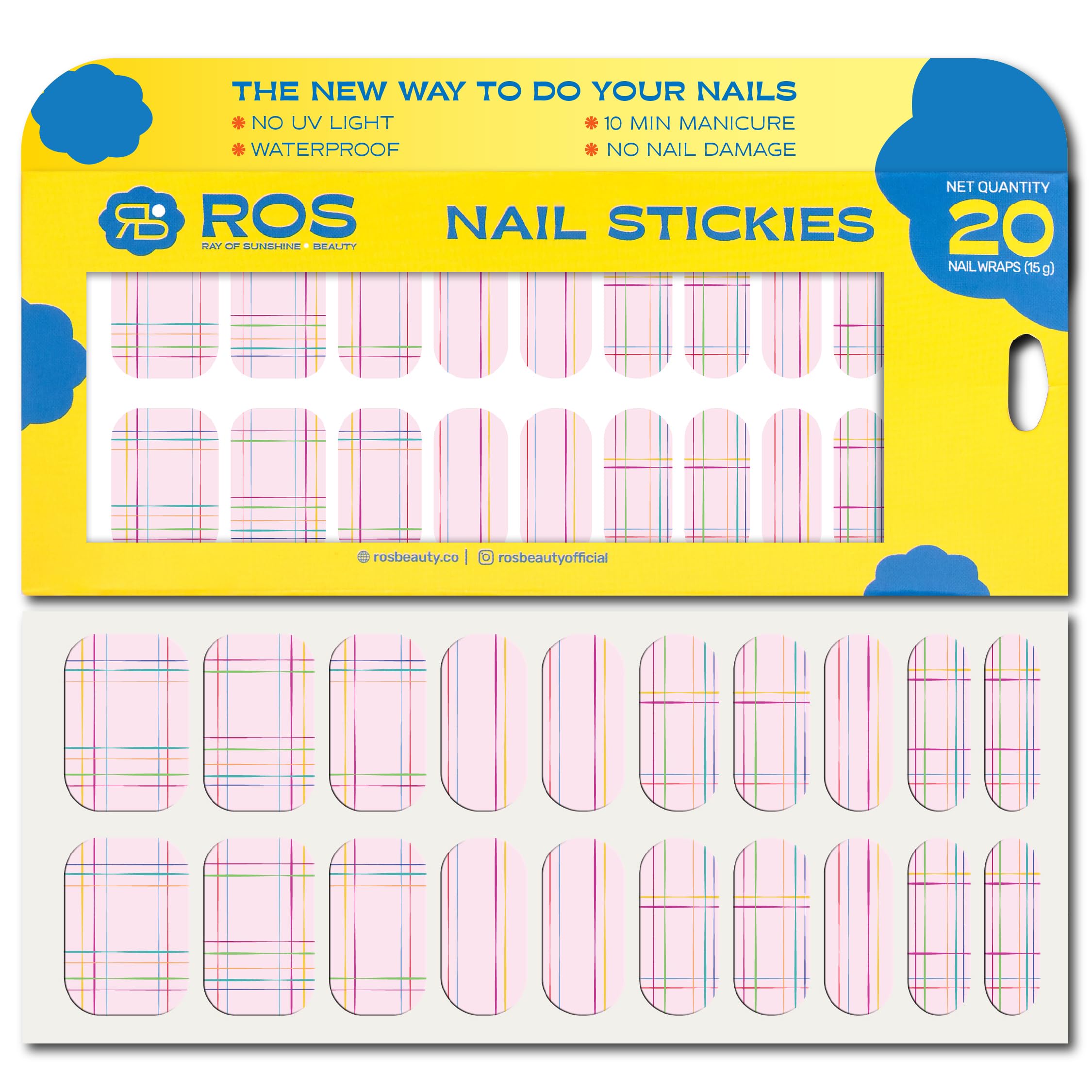 ROS Beauty Nail Stickies | 20 Count | Easy-to-Apply Vibrant Nail Art Stickers | Long-Lasting, & Mess-Free | Unique Designs for Effortless DIY Manicure | Floral Fantasy (Barely There, Pack of 20)-image-16