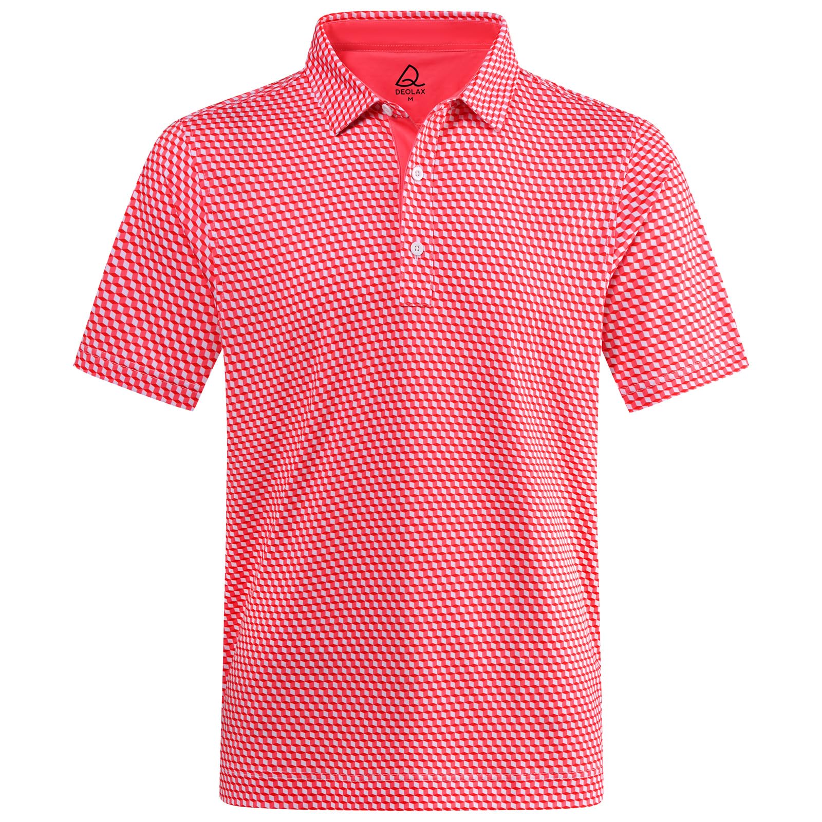 DEOLAX Polo para hombre, estampado de moda, camiseta de golf para hombre, ajuste seco, manga corta, secado rápido, divertida camisa de golf para hombre