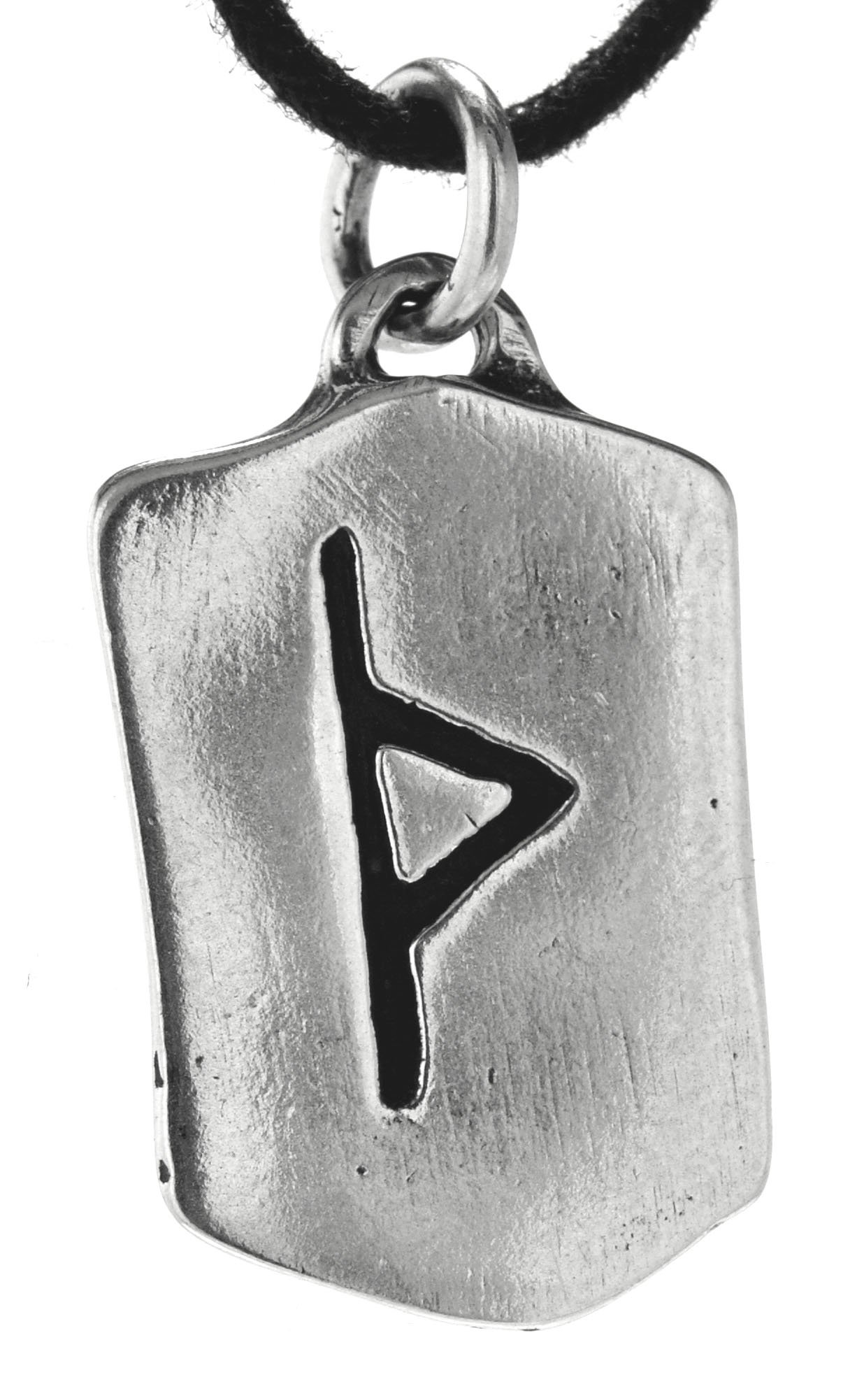 Kiss of Leather Runen Anhänger Thurisaz aus 925 Sterling Silber mit Baumwollband SI. 300