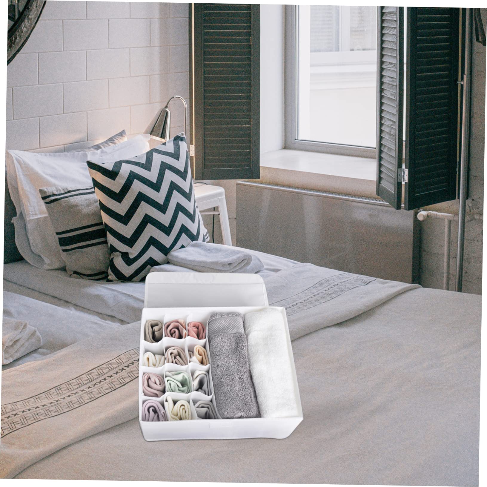 Alipis 2pezzi Scatola Di Organizzazione Per Intimo Femminile Oxford Con Coperchio Contenitore Per Cassetto Per Mutande Calze Regali e Accessori Scomparti Per Organizzazione Efficiente