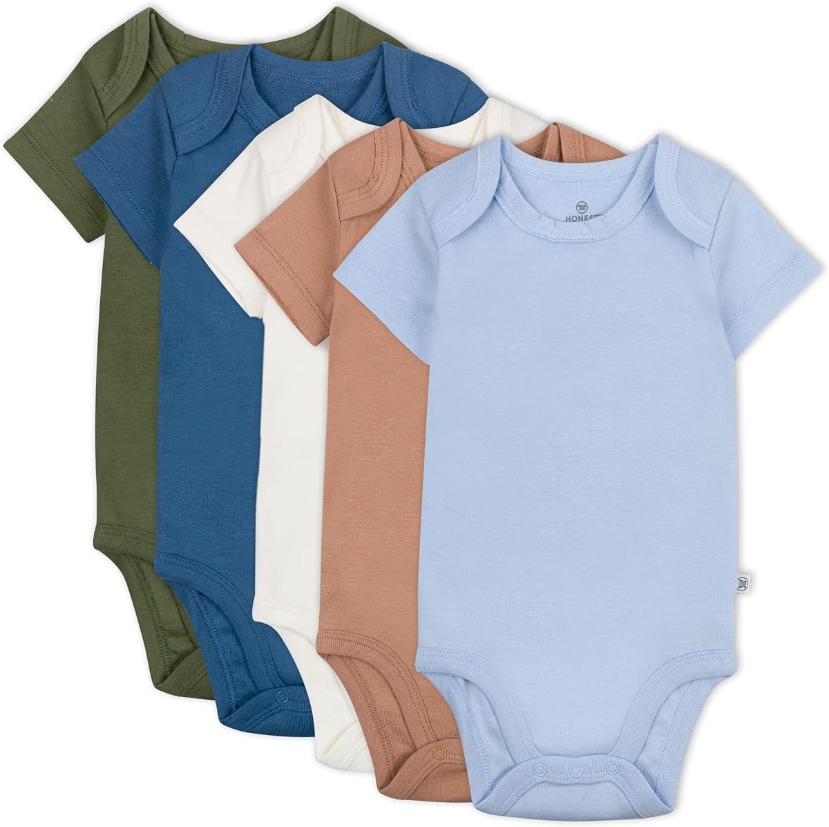 5-pack Short Sleeve Bodysuits One-piece 100% Organic Cotton for Infant Baby Boys