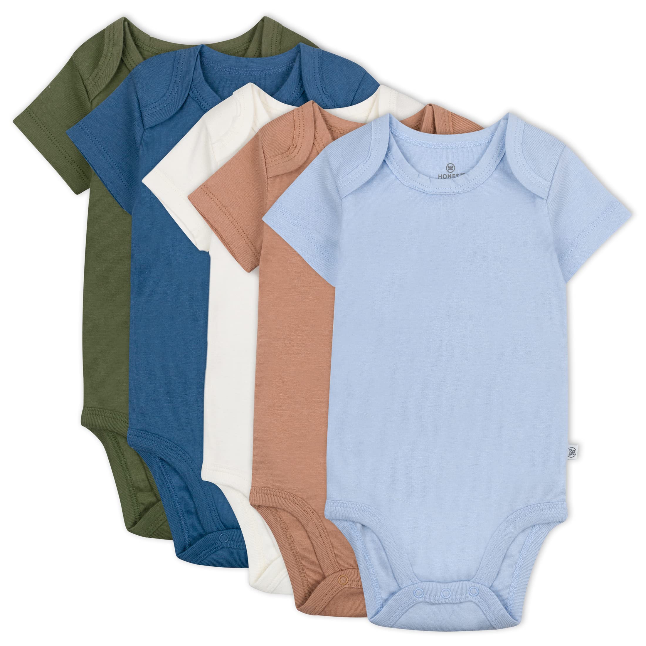 Honestbaby unisex-baby Organic Cotton Short Sleeve Bodysuits Multi Pack