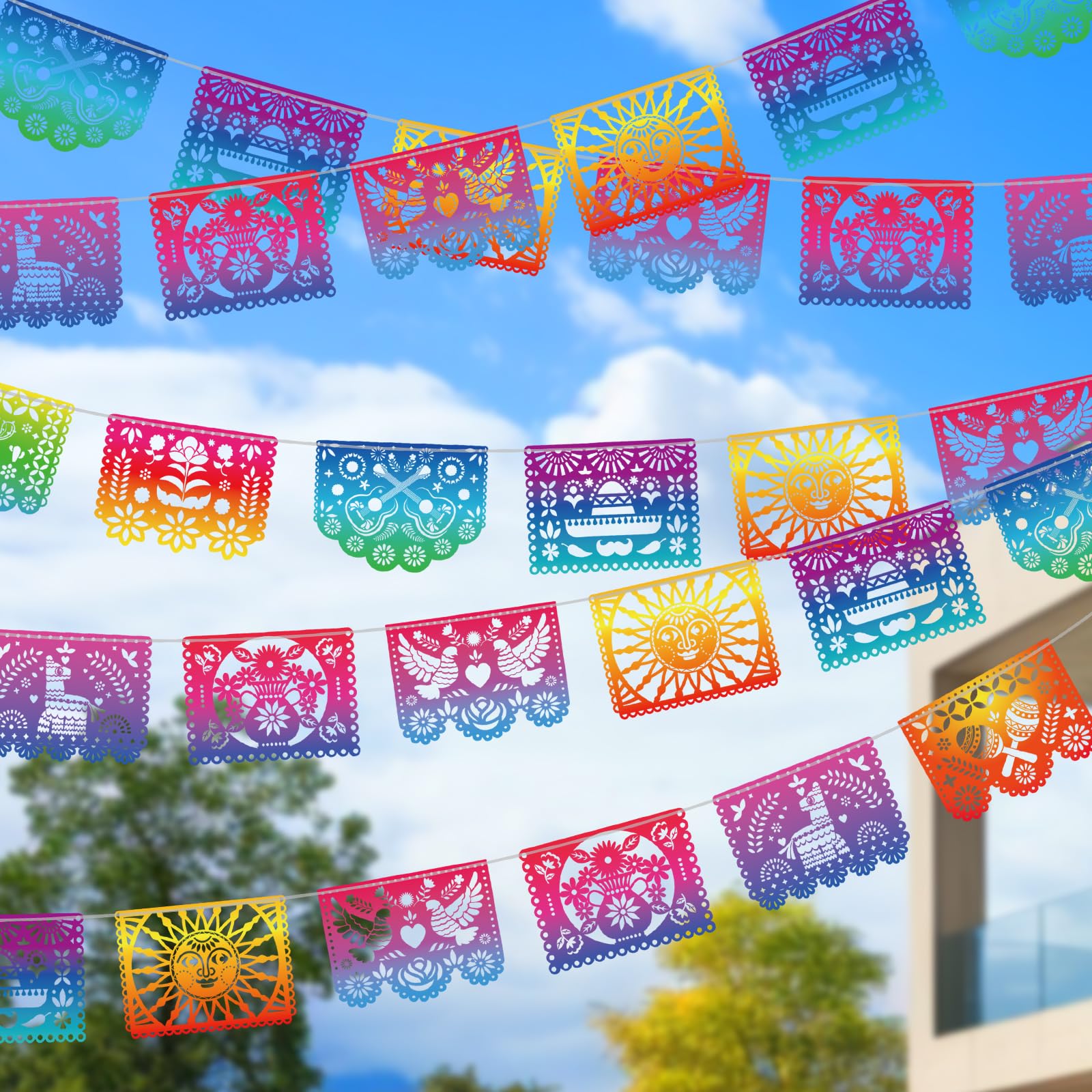 Kreatwow Mexican Fiesta Photo Banner Monthly Papel Picado for First