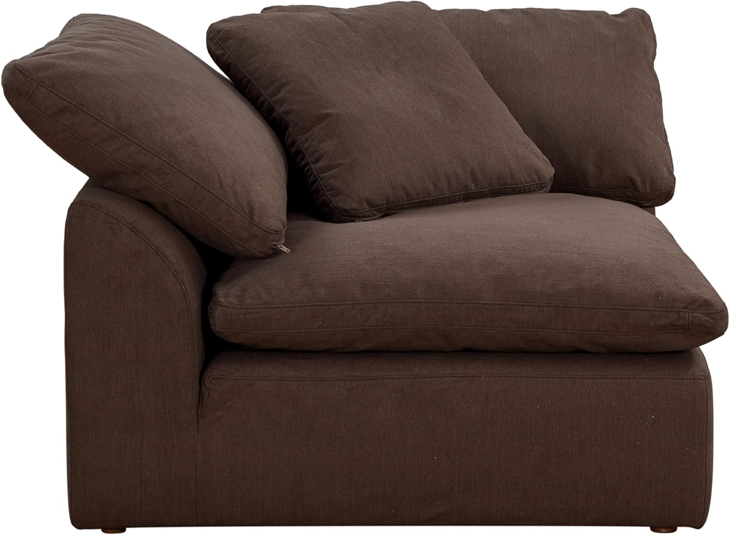 Sunset Trading Contemporary Puff Collection Slipcover Only for 3 Piece Sectional Sofa | Square Modular Couch Fitted Slip Covers | Stain-Proof Water-Resistant Washable Performance Fabric | Brown