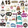 15th Birthday Photo Booth Props and Party Decorations - Accessory and Sign Favors