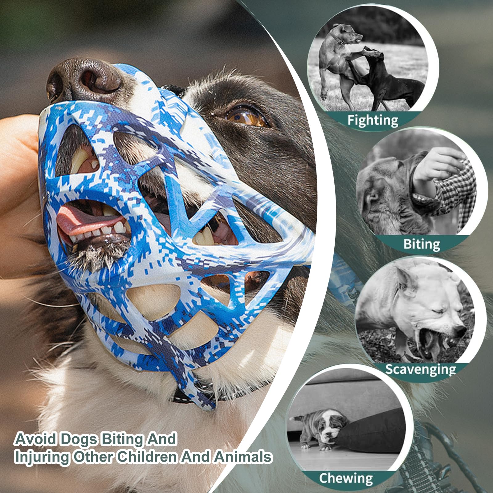 PETCUTE Muselière pour Chien,Réglable Museau de Chien avec Bande Réfléchissante,Mieux prévenir Les morsures, mâcher et aboyer Museau,Muselière pour Petits Chiens,pour Moyens Et Grands Chiens
